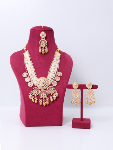 Rajput Radiance Polki Uncut Stone Necklace Set