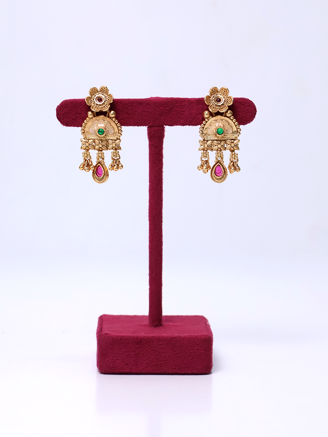 Maharani Beaded Kundan Temple Necklace Set