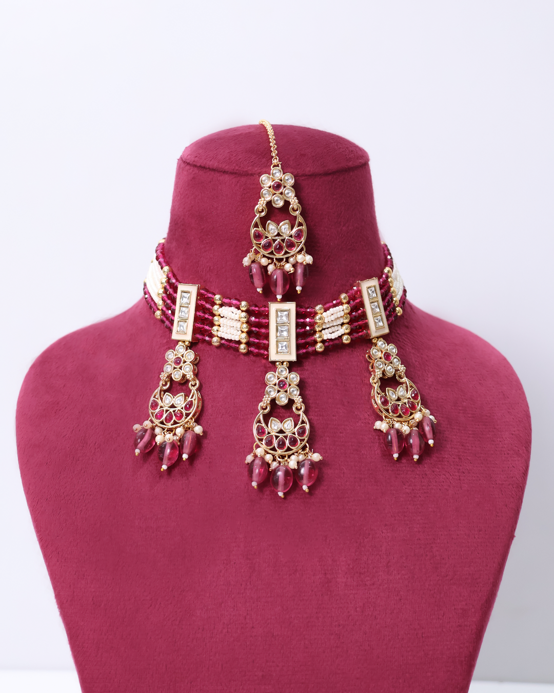 Gulabi Haar Choker Set