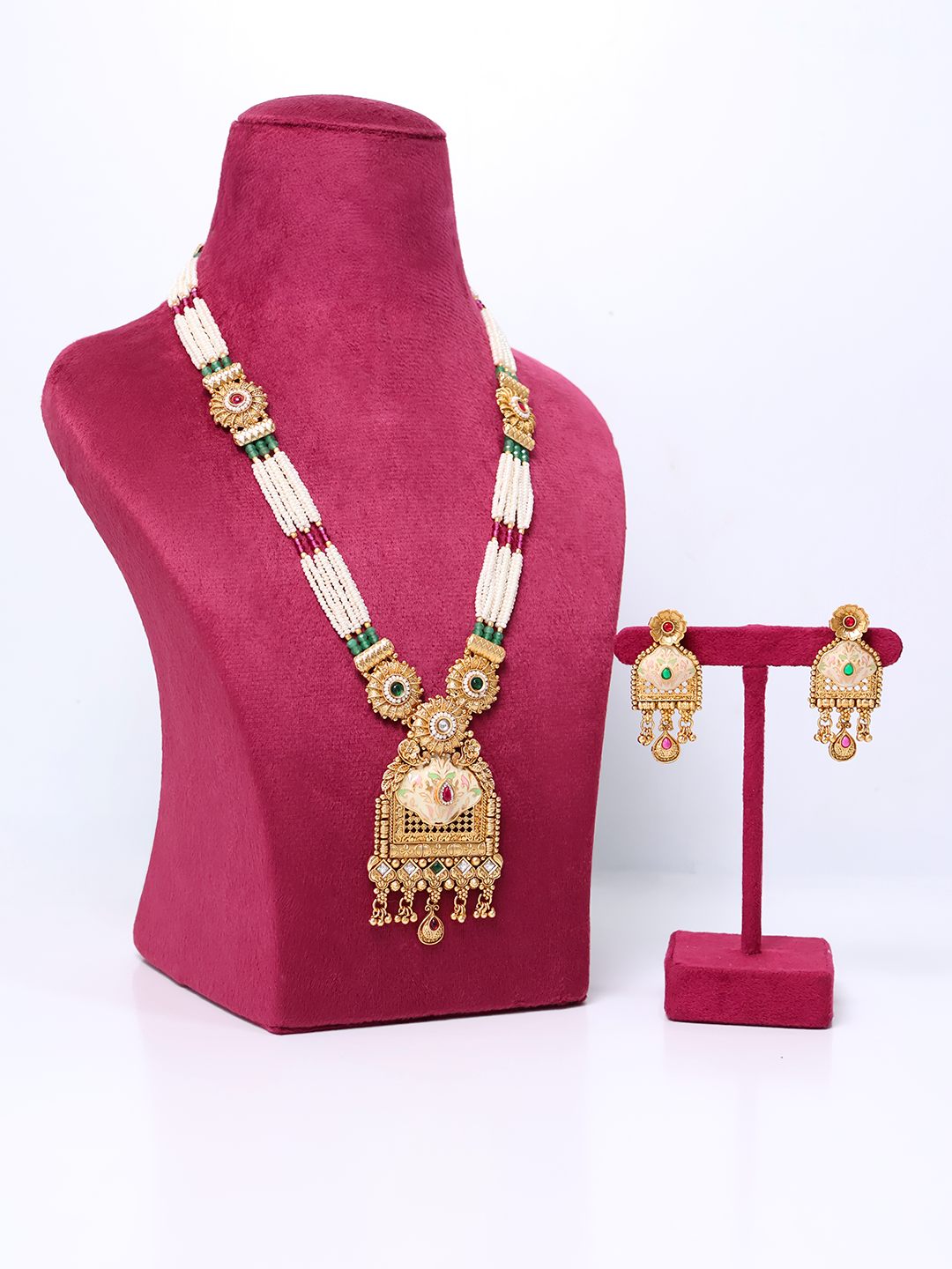 Jadau Heritage Regal Beaded Ensemble Necklace Set