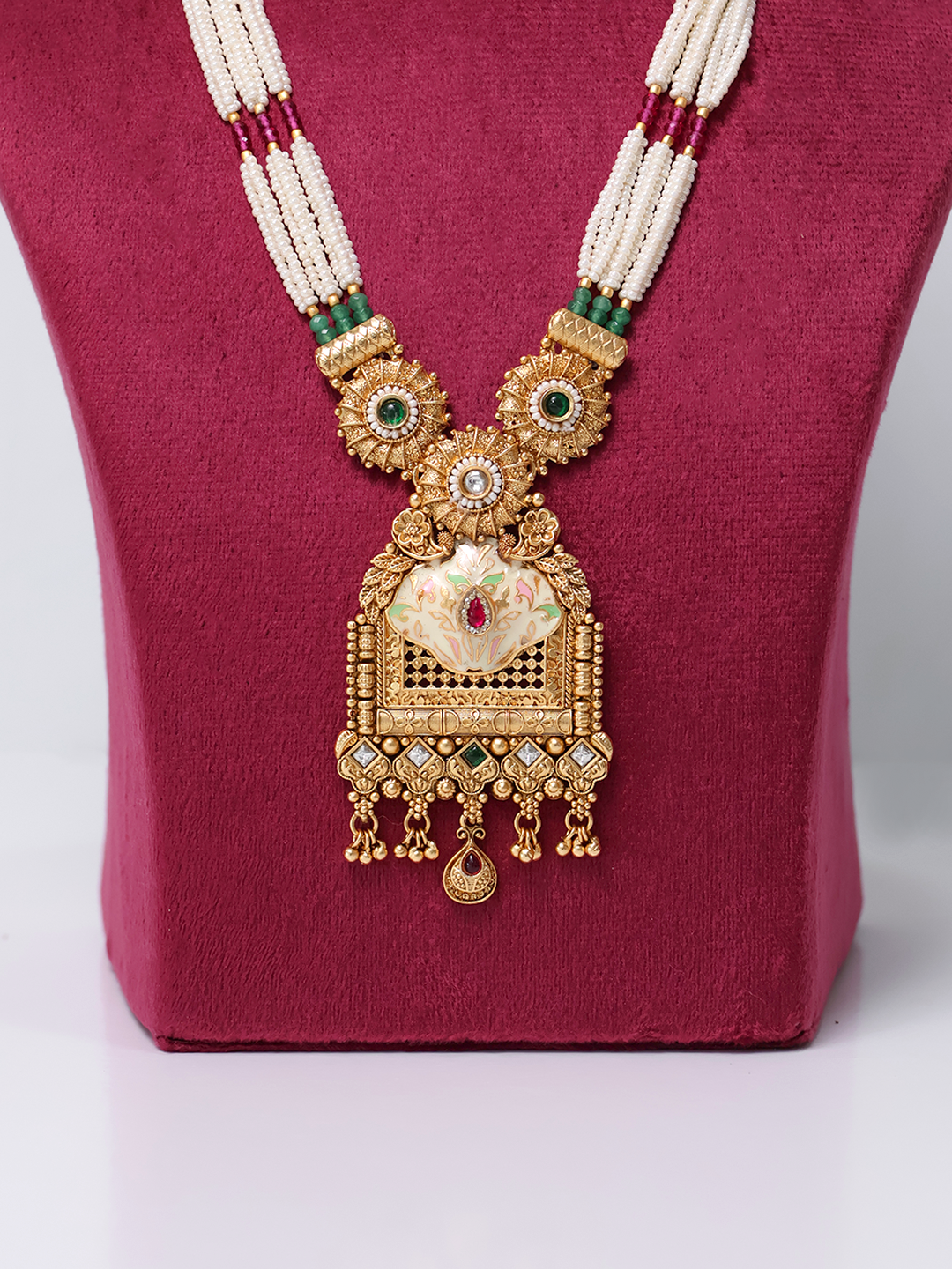 Jadau Heritage Regal Beaded Ensemble Necklace Set