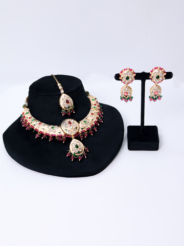Mughal Majesty Polki Kundan Choker Necklace Set