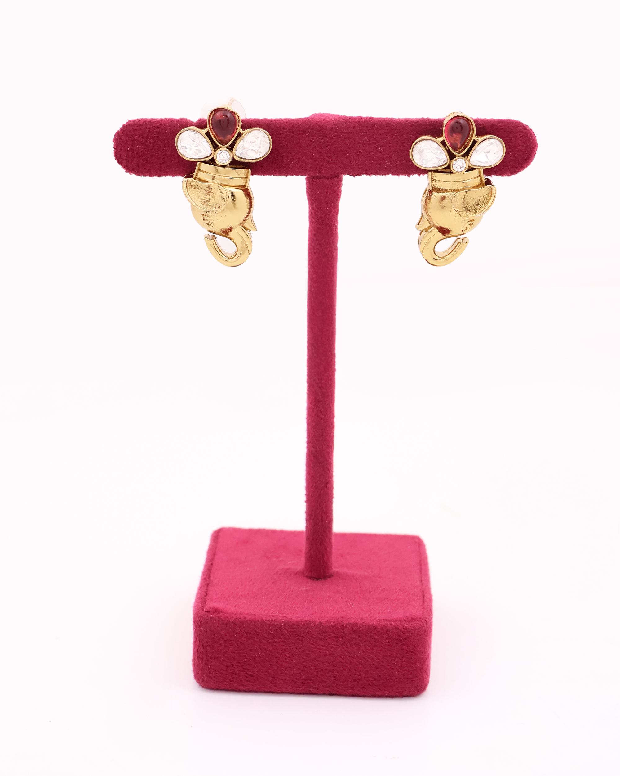 Gajmukta Twin Elephant Polki Torque Necklace Set