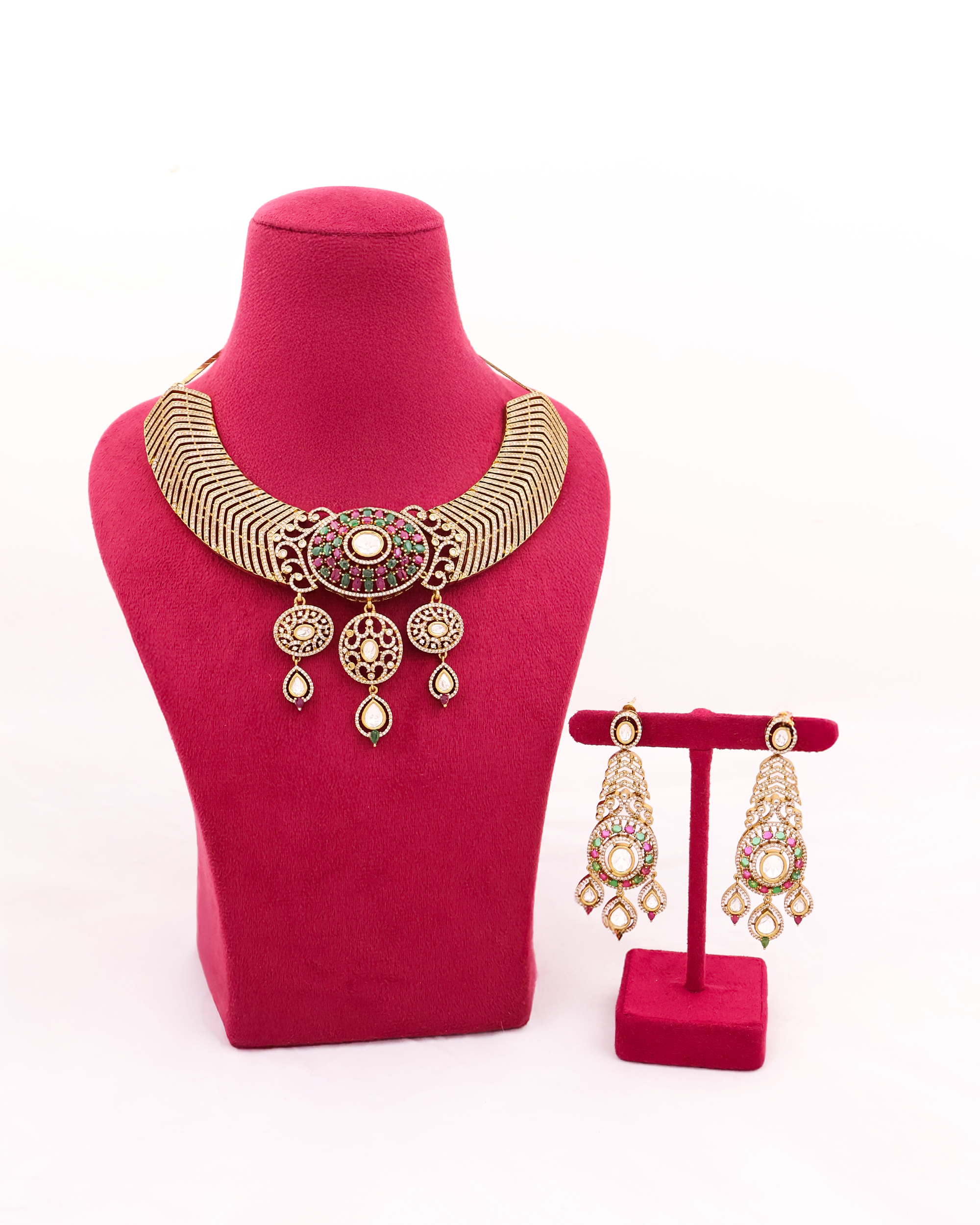 Surya Kiran Polki kundan Collar Necklace Set