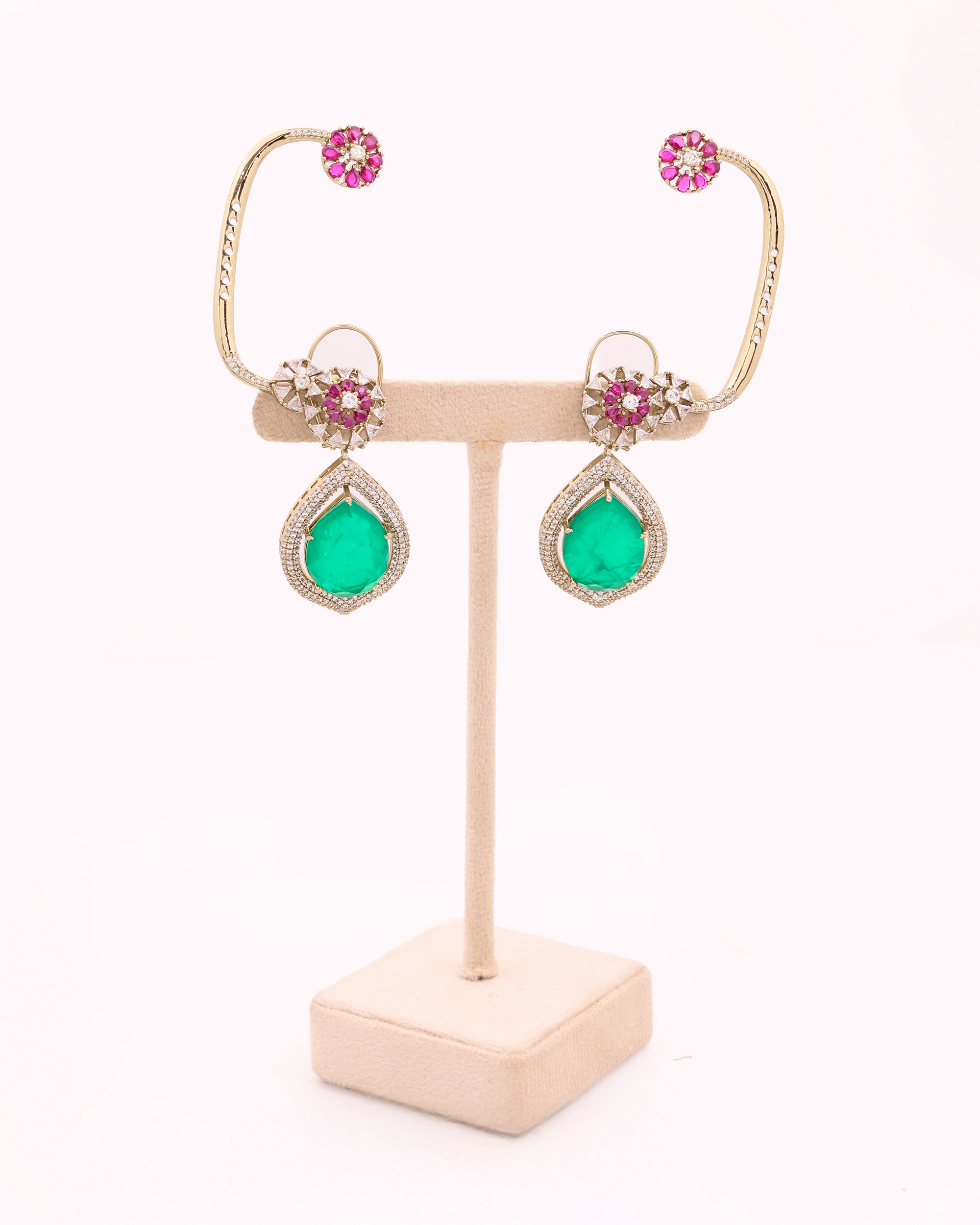 Gulnaar Emerald Royale Choker fusion Necklace Set