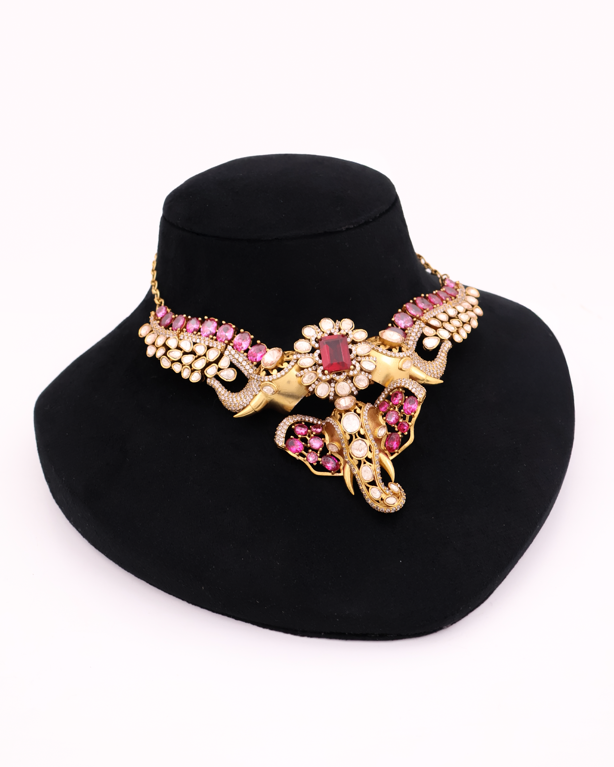 Rani Saheba Gajmukh Crest Necklace Set