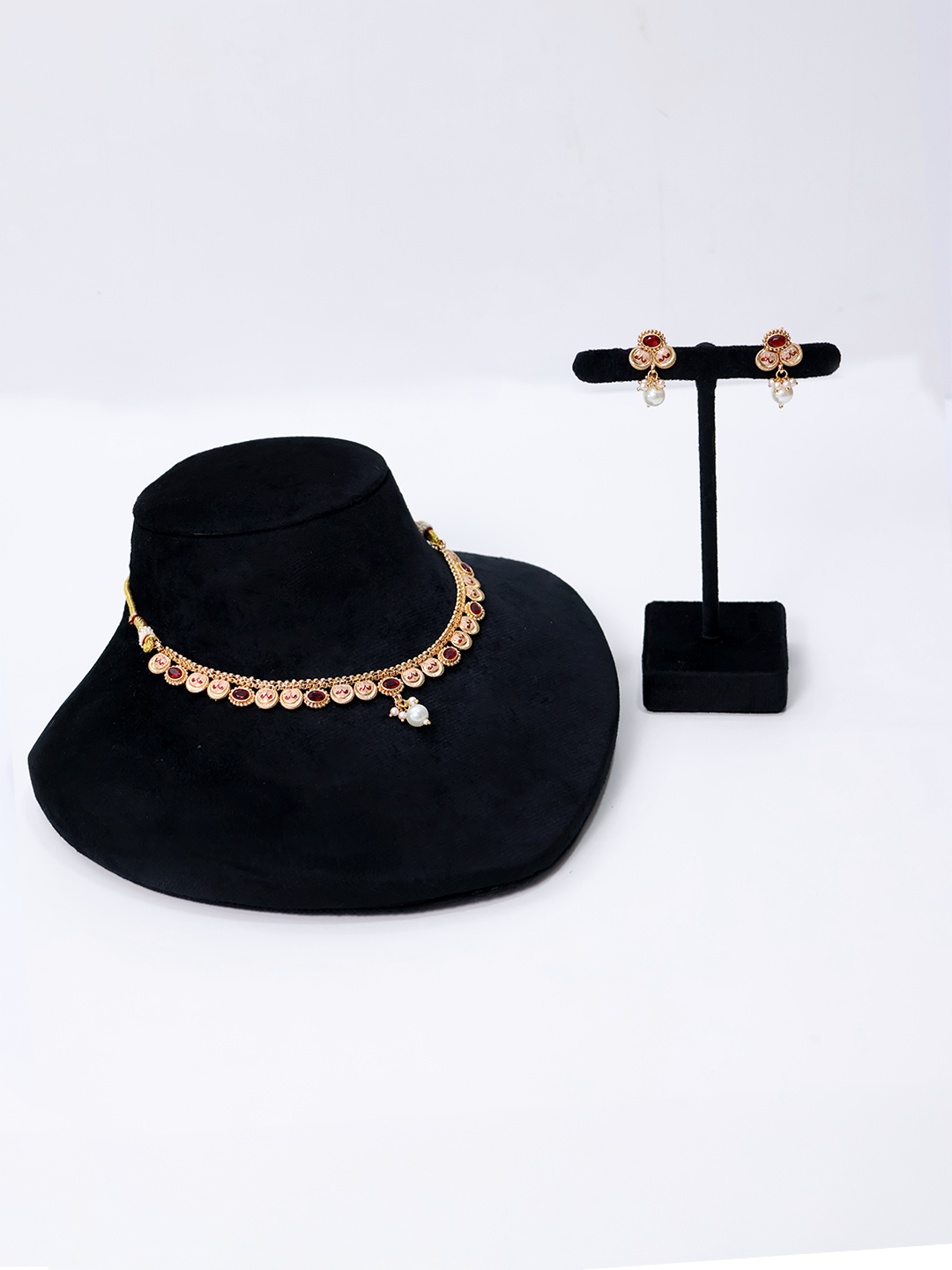 Petite Elegance Multicolor Meenakari and Pear Choker Necklace