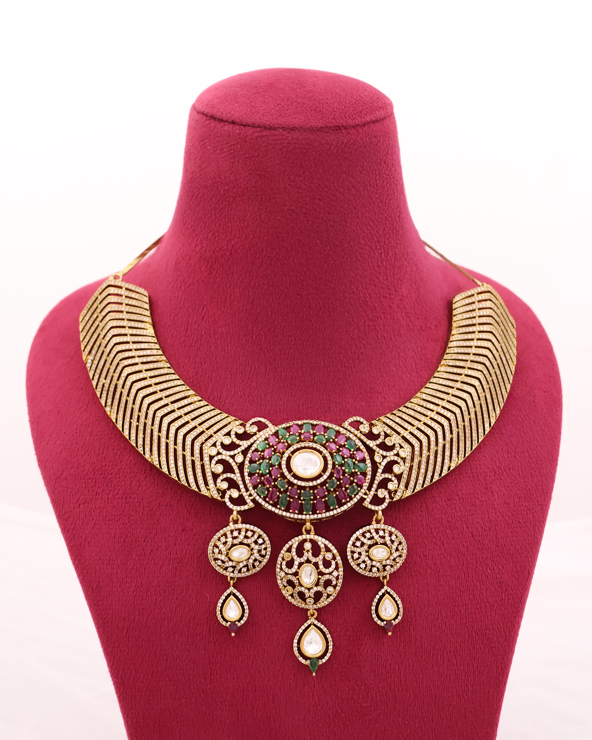 Surya Kiran Polki kundan Collar Necklace Set