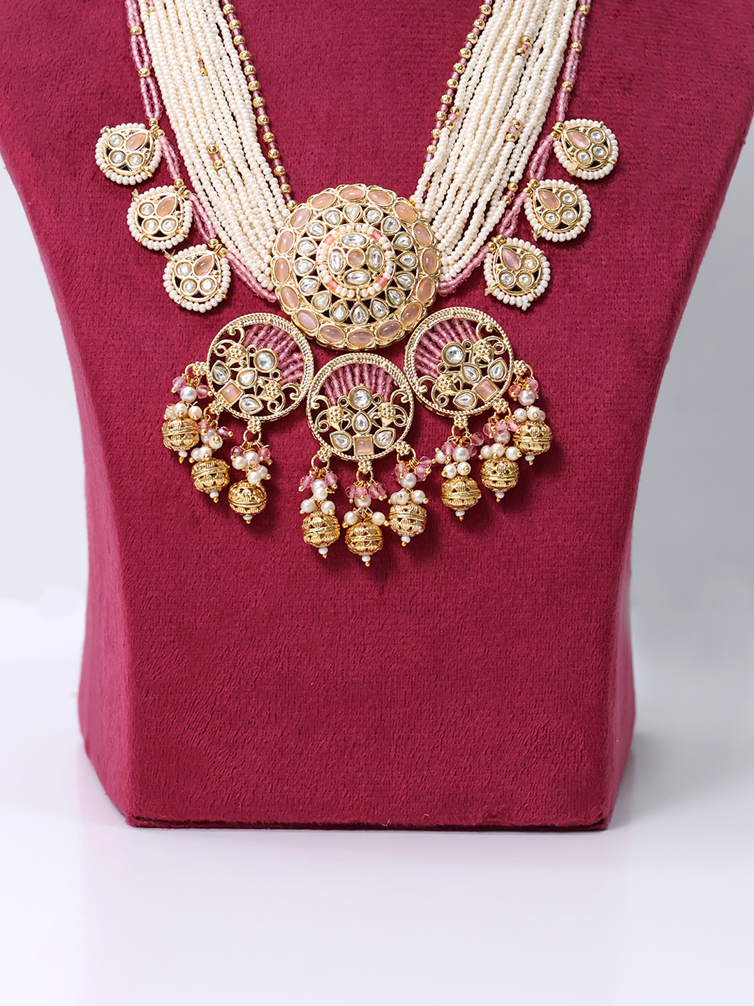 Rajput Radiance Polki Uncut Stone Necklace Set