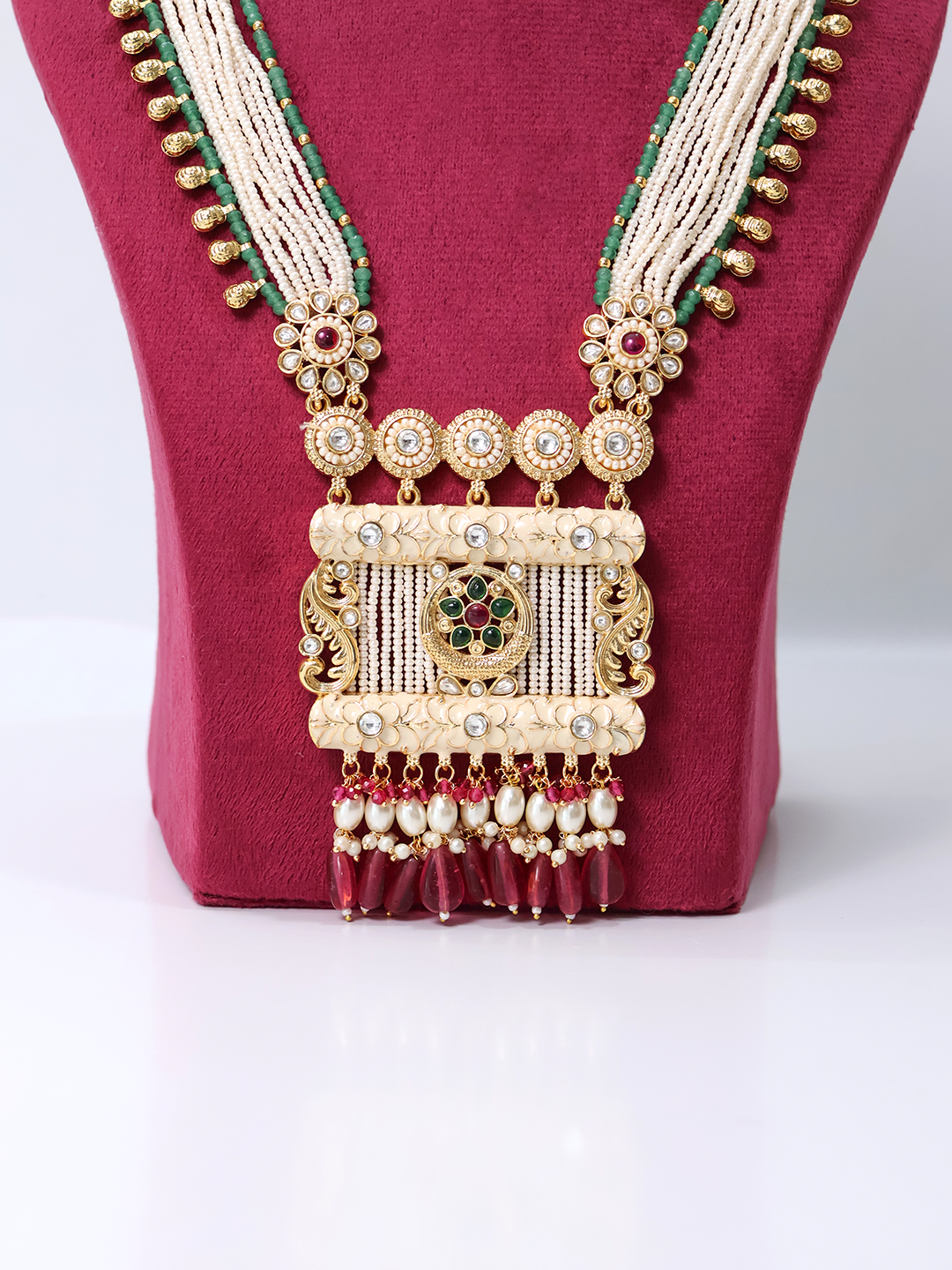 Jardin Kundan Gemstone and Pearl Ensemble Jewelry set