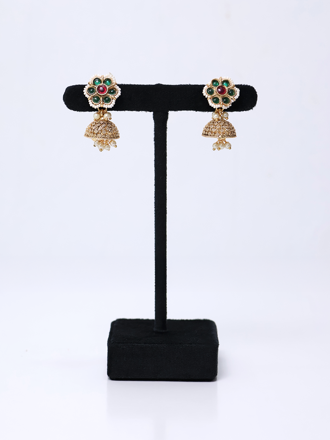 Zari Gul Ruby Emeral Floral Choker Set