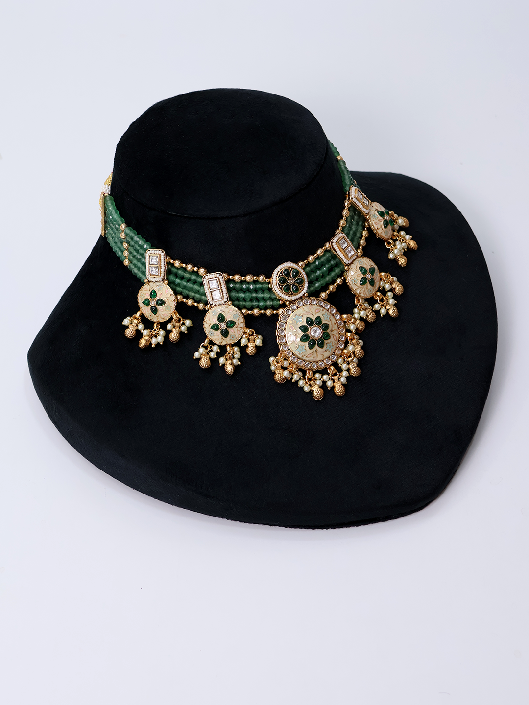 Palatial Grace Beaded Choker Necklace Set