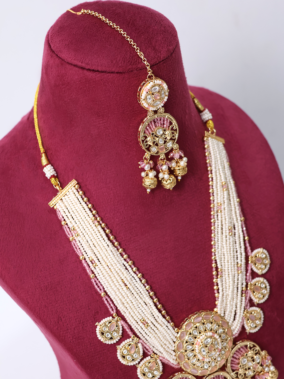 Rajput Radiance Polki Uncut Stone Necklace Set