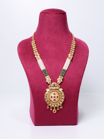 Sunstone Kundan and Meenakari Jewelry Set