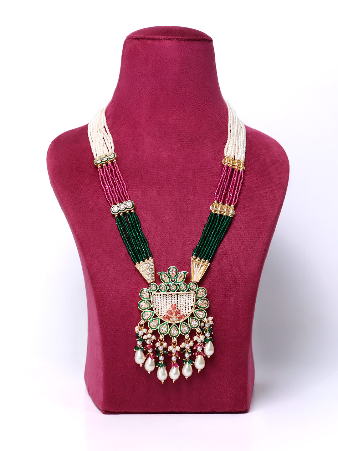 Palatial Grace Beaded Necklace with Ornate set