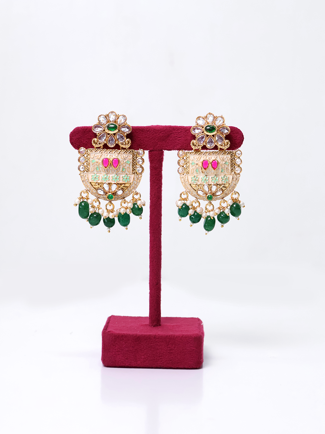 Festive Radiance Multistrand Kundan Necklace Set