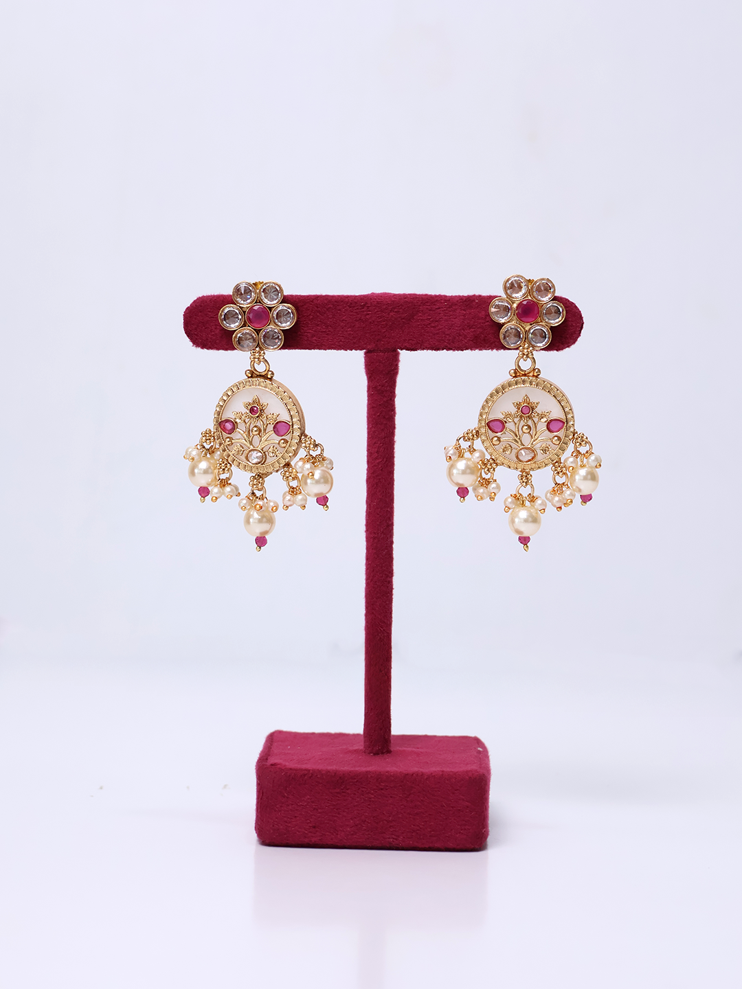 Ruby Queen Kundan Rasleela Meenakari MOP Jewelry Set