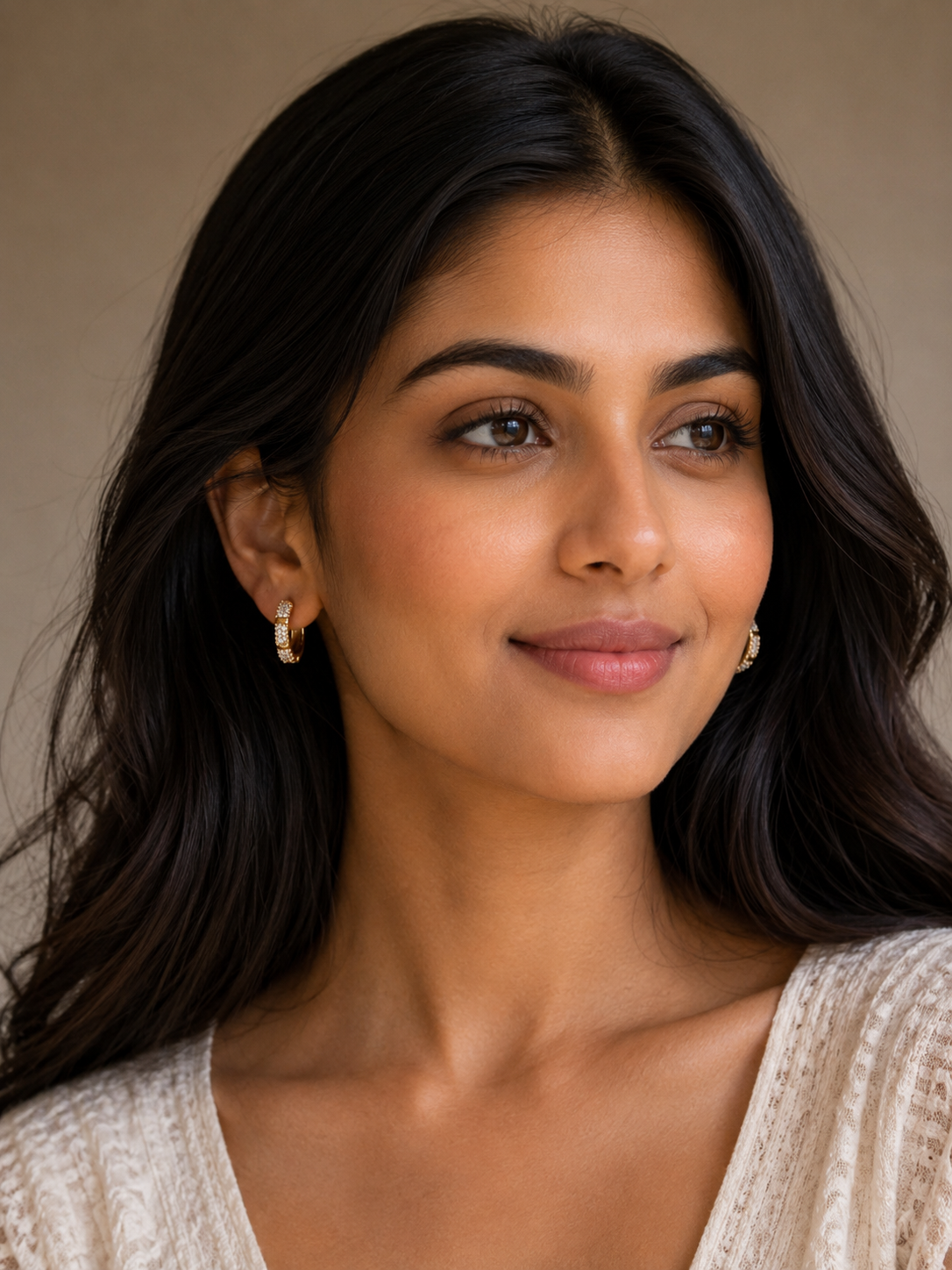 Triple Row Pave Hoop Earrings