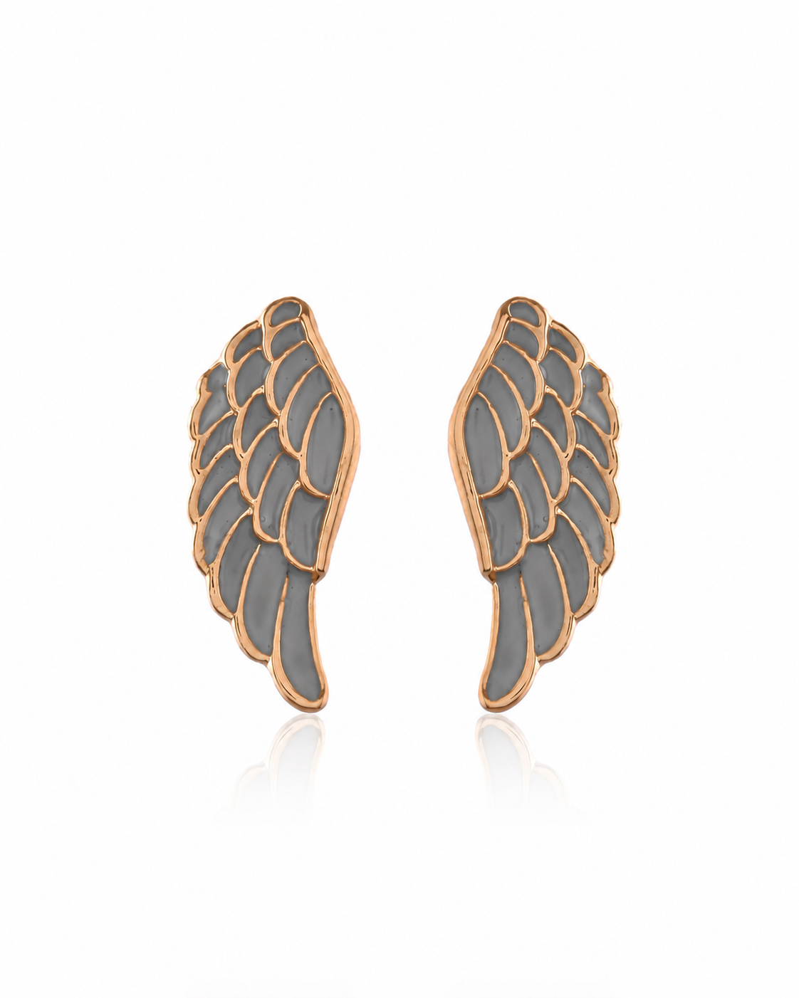 Enameled Angel Wing Pink Earrings