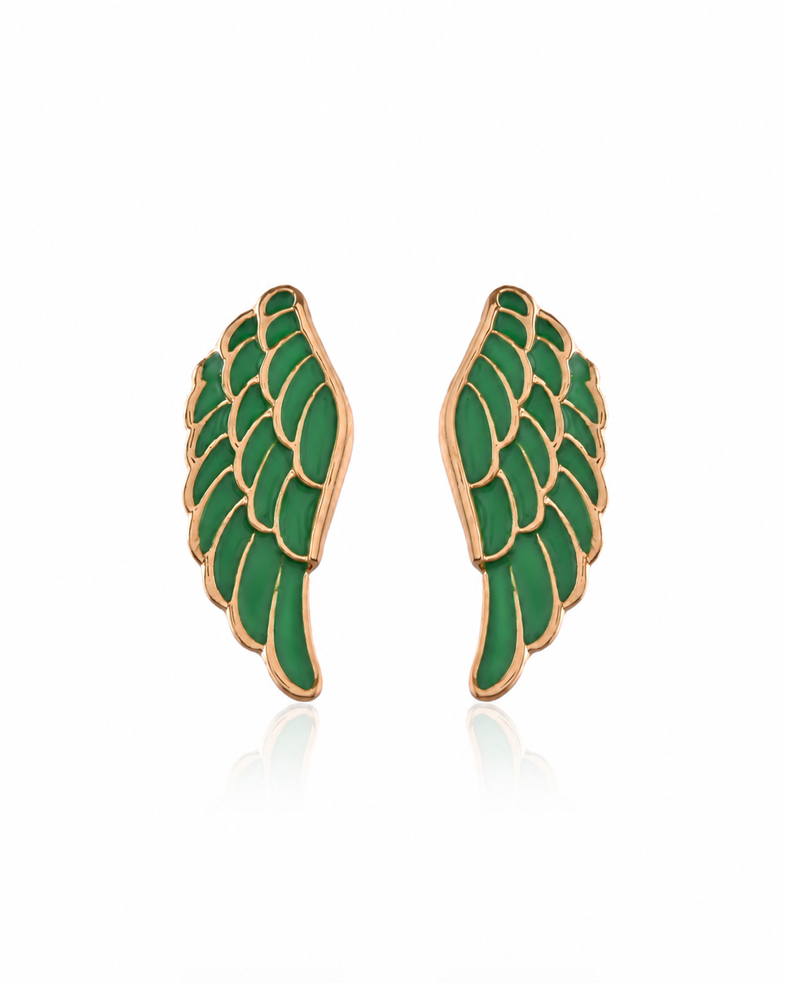 Enameled Angel Wing Pink Earrings