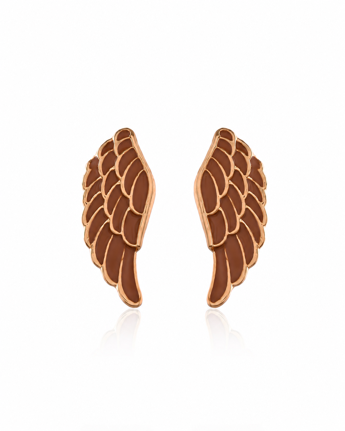 Enameled Angel Wing Pink Earrings