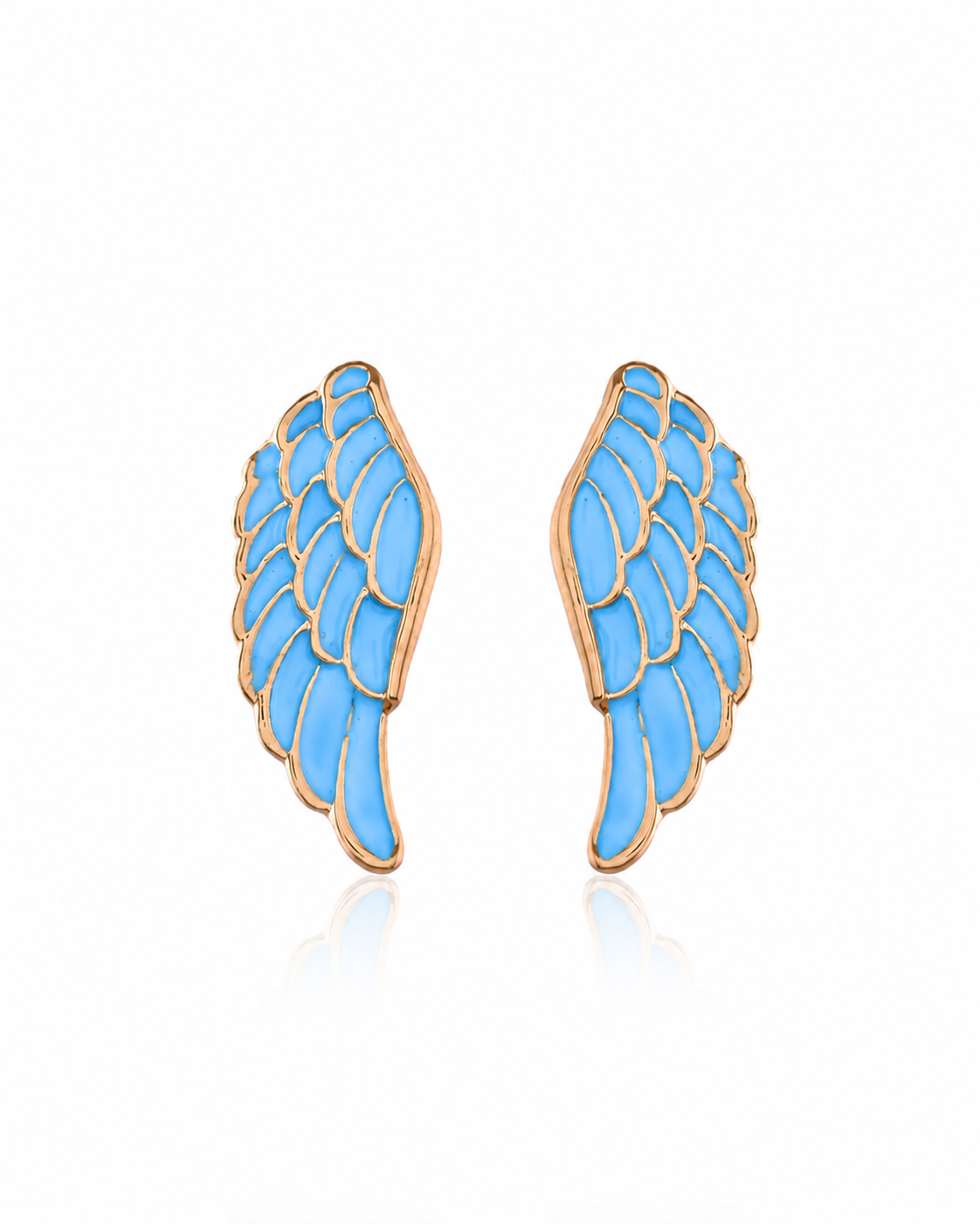 Enameled Angel Wing Pink Earrings