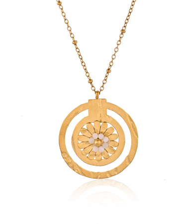 Dual Circle White Pendant