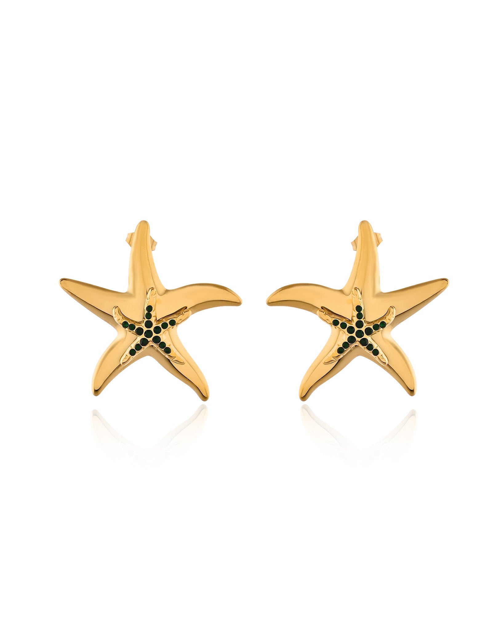 Starfish Stone Stud Earrings