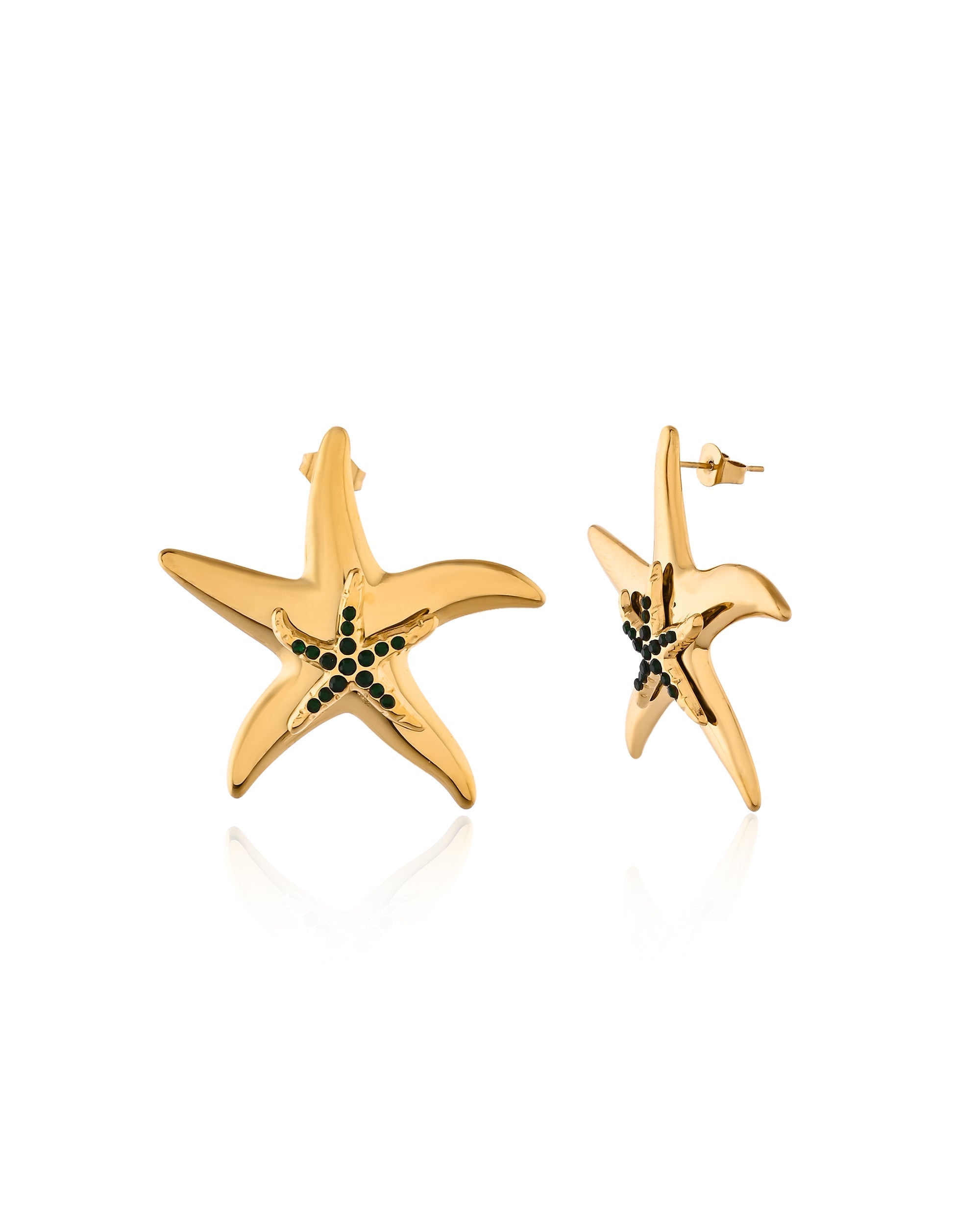 Starfish Stone Stud Earrings