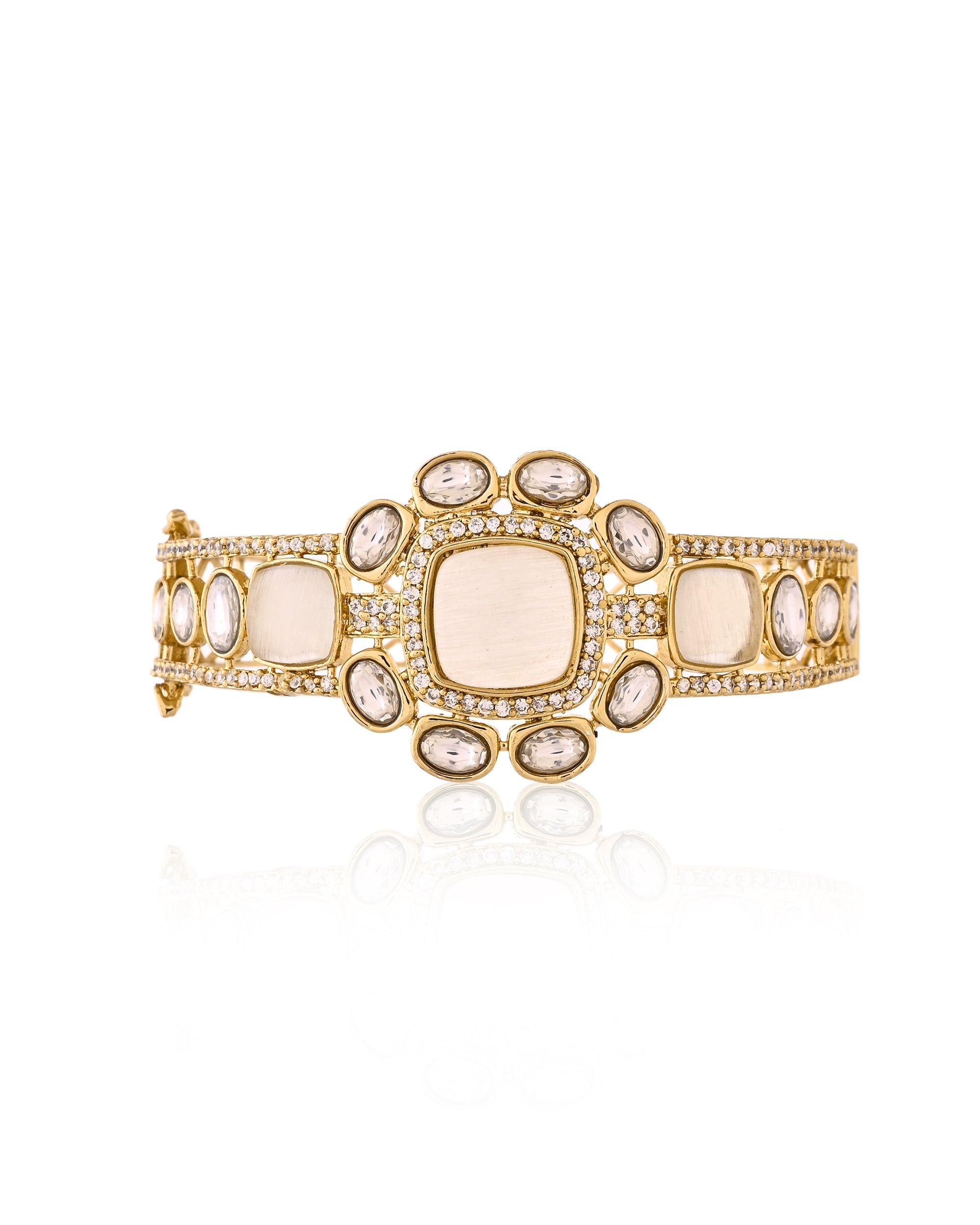 Moissanite Statement Bangle Bracelet