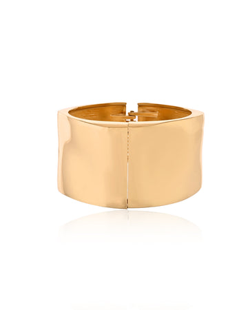 Sleek Gold Brass Cuff Bracelet