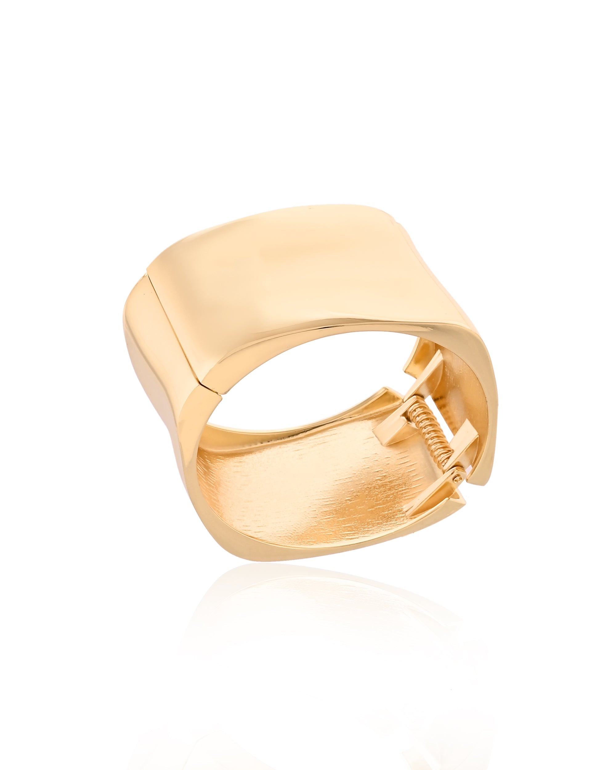 Sleek Gold Brass Cuff Bracelet