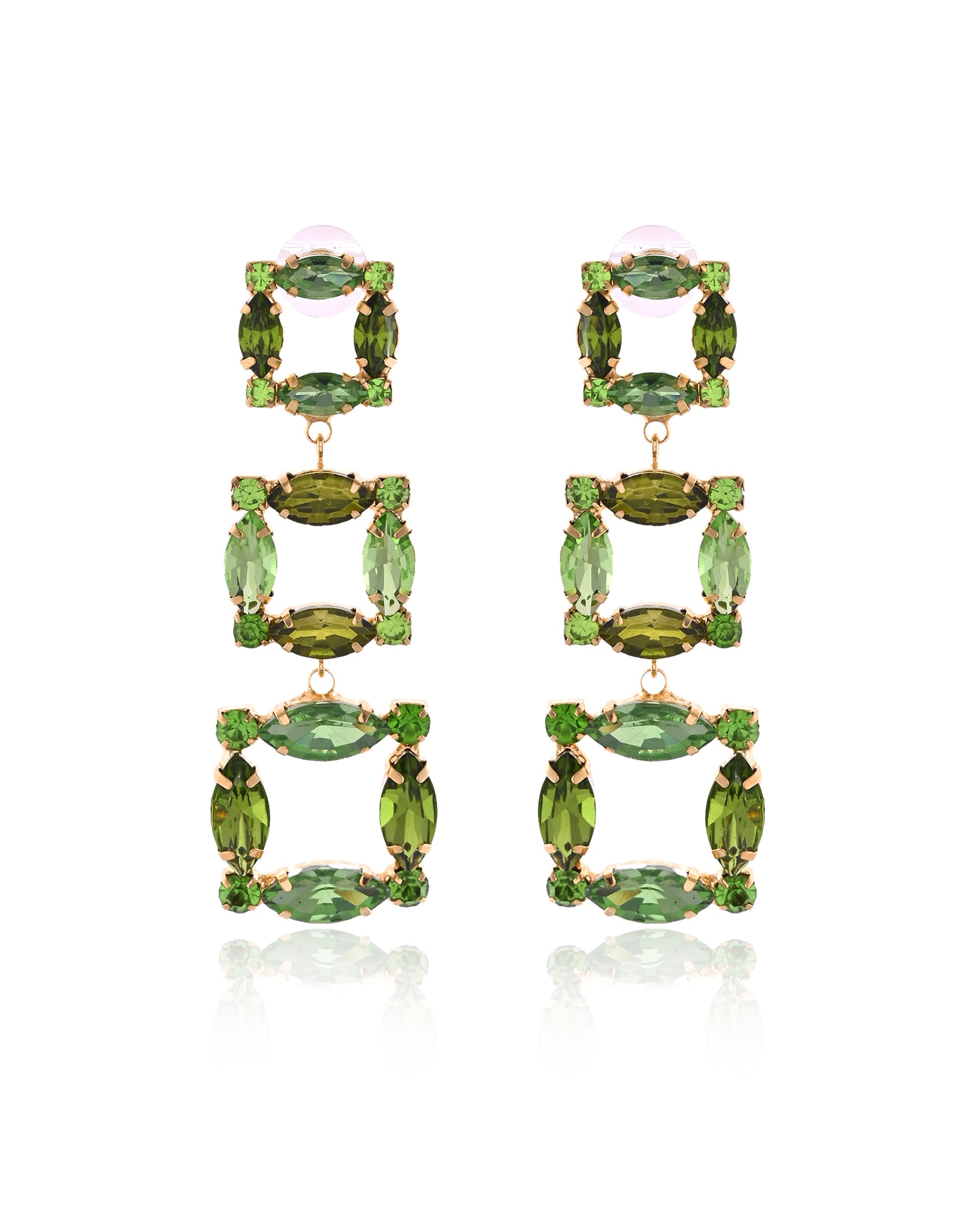 Ombre Marquise Frame Drop Earrings