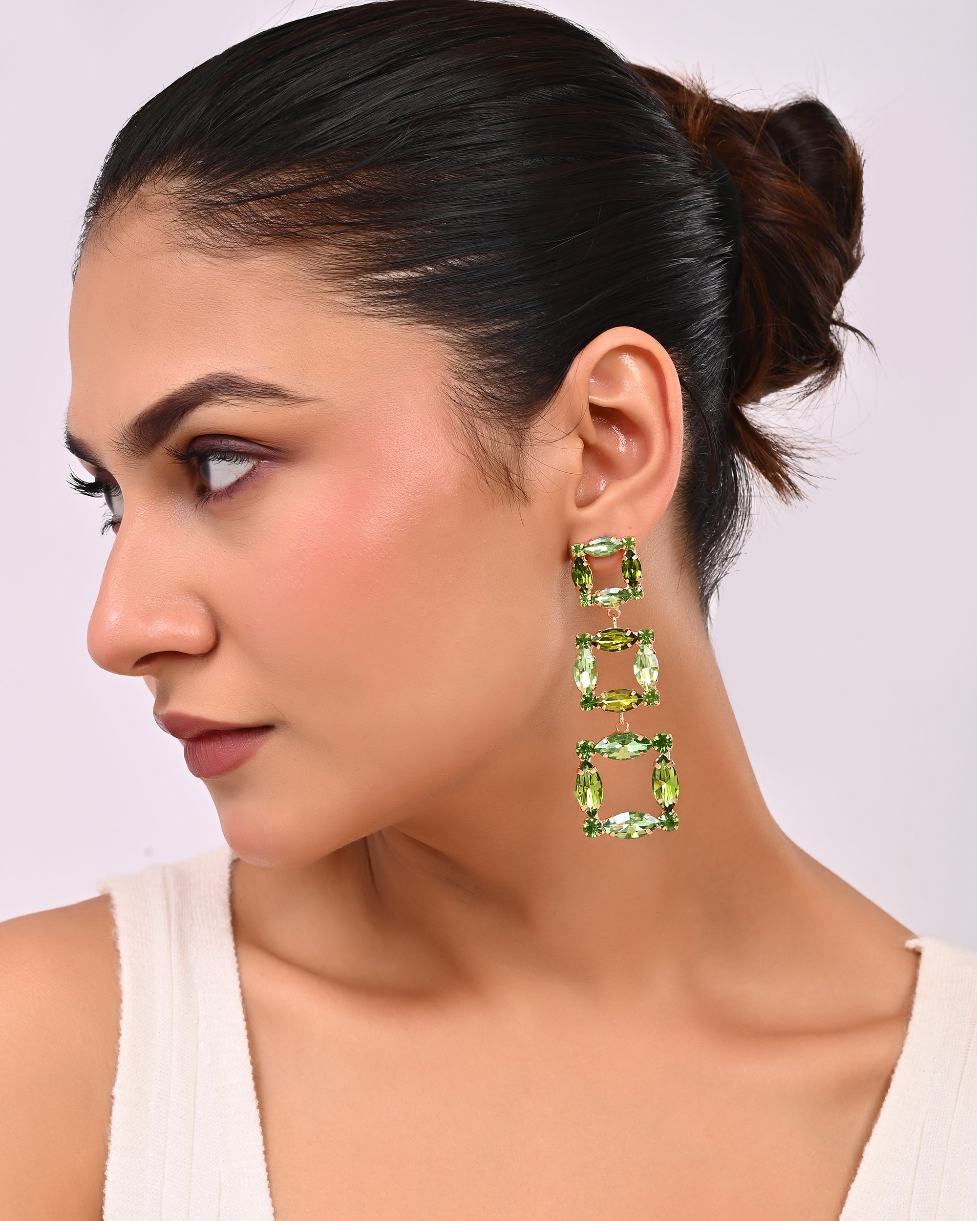 Ombre Marquise Frame Drop Earrings