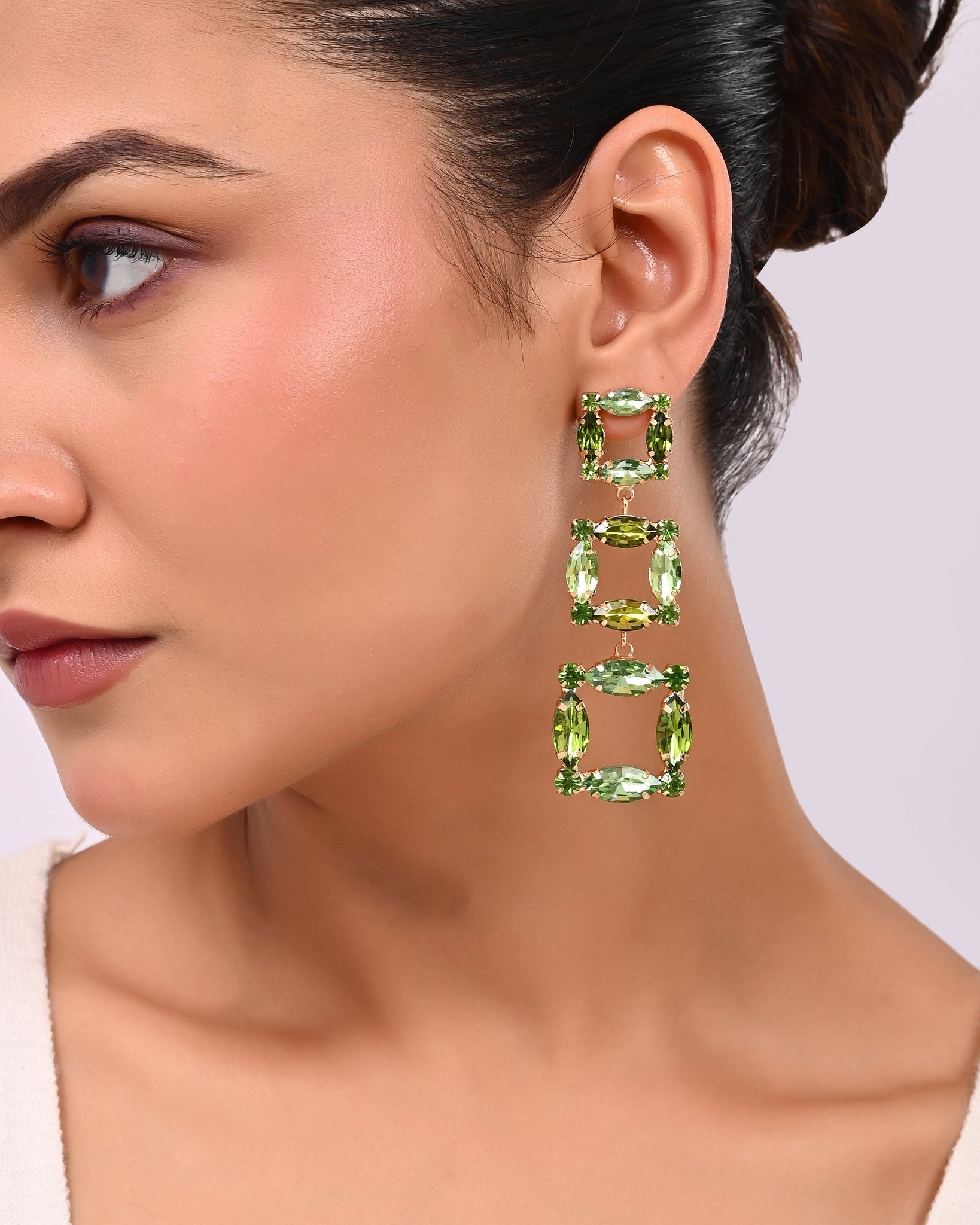 Ombre Marquise Frame Drop Earrings