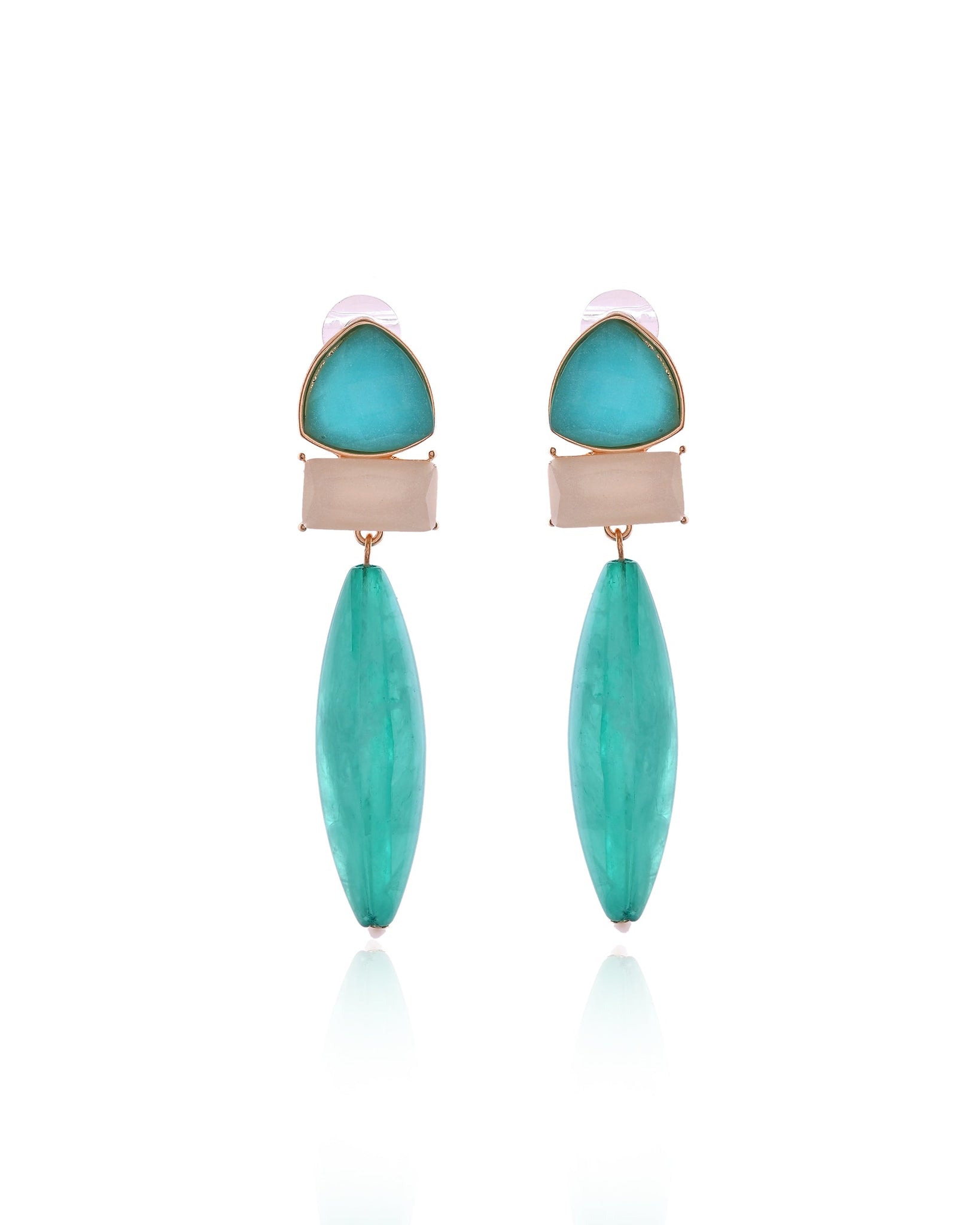 Modern Abstract Trillion Drop Resin Earrings