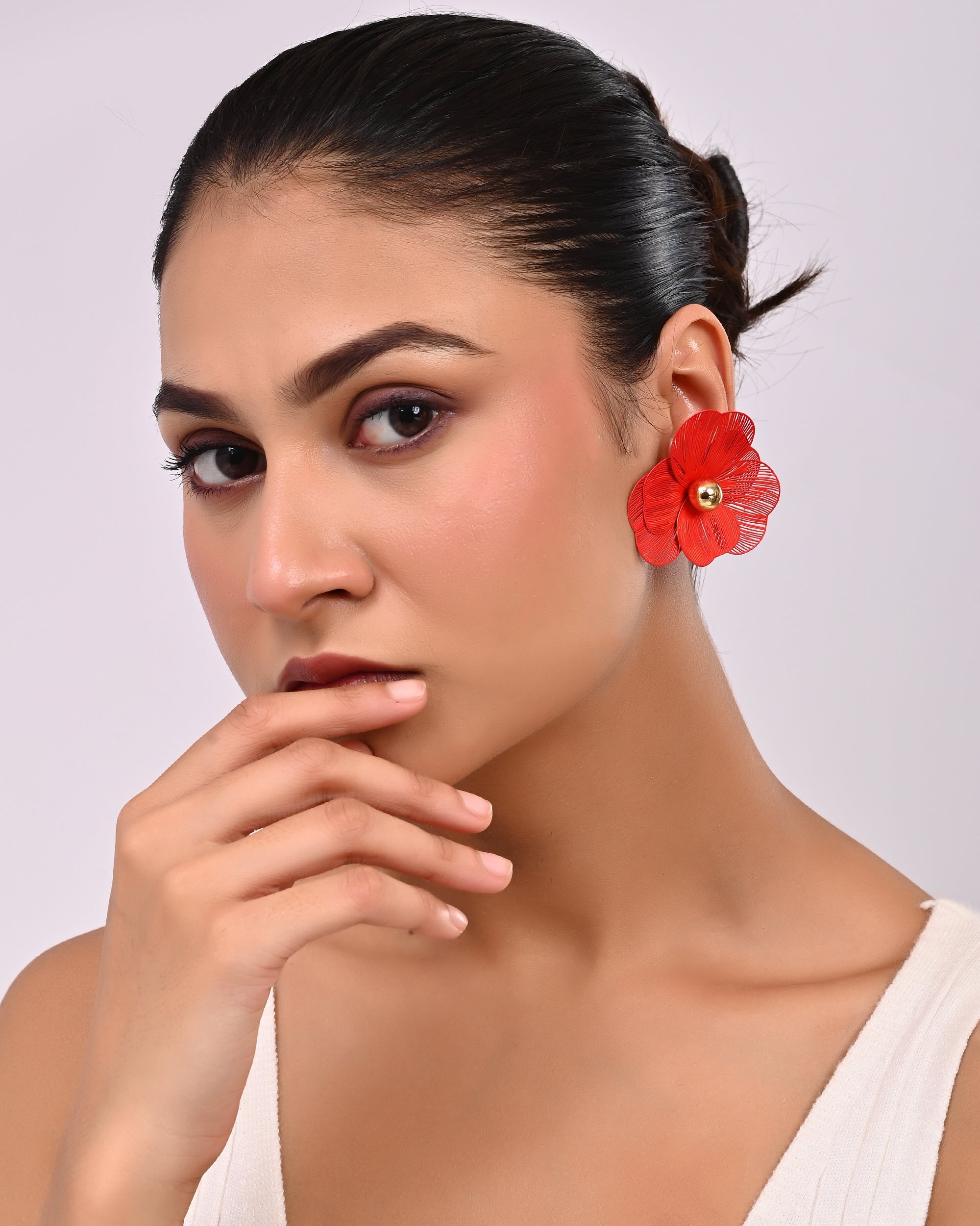 Filigree Flower Stud Earrings