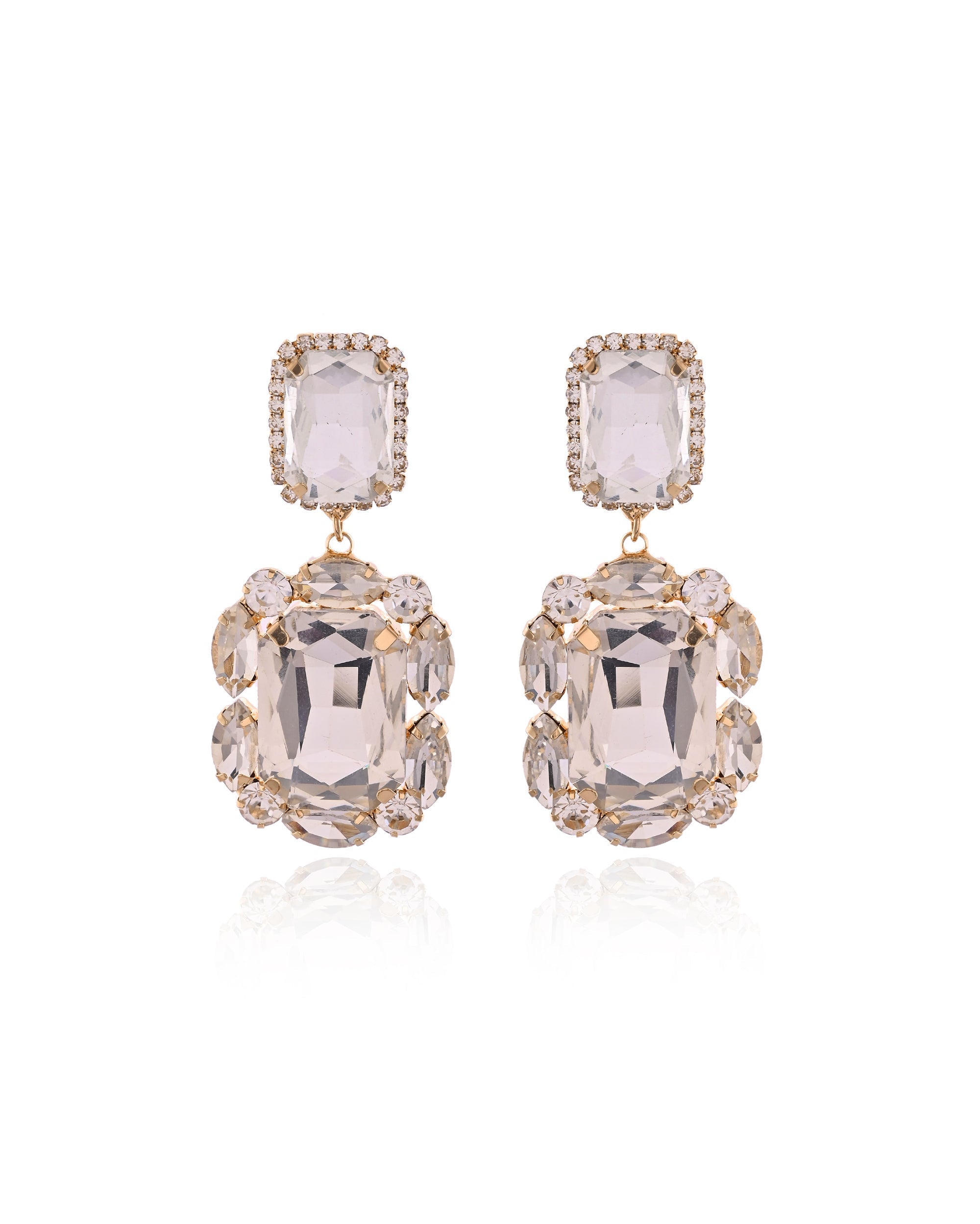 Heirloom Cushion Cut Crystal Drop Earrings