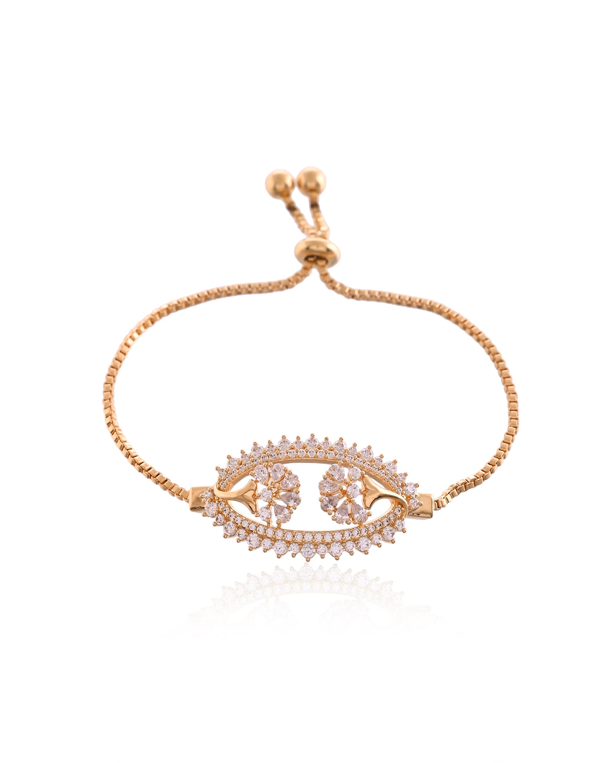 Stella Gilded Floral Adjustable Bolo Bracelet