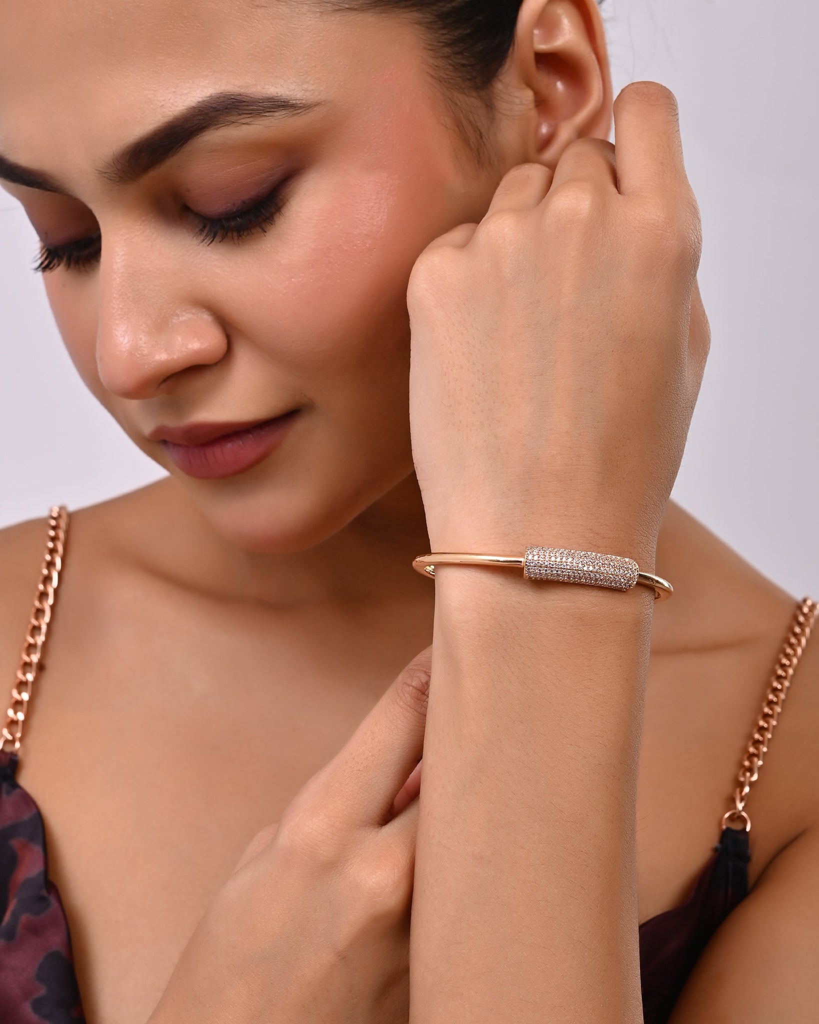 Horizon Sparkle Cylinder Bangle Bracelet