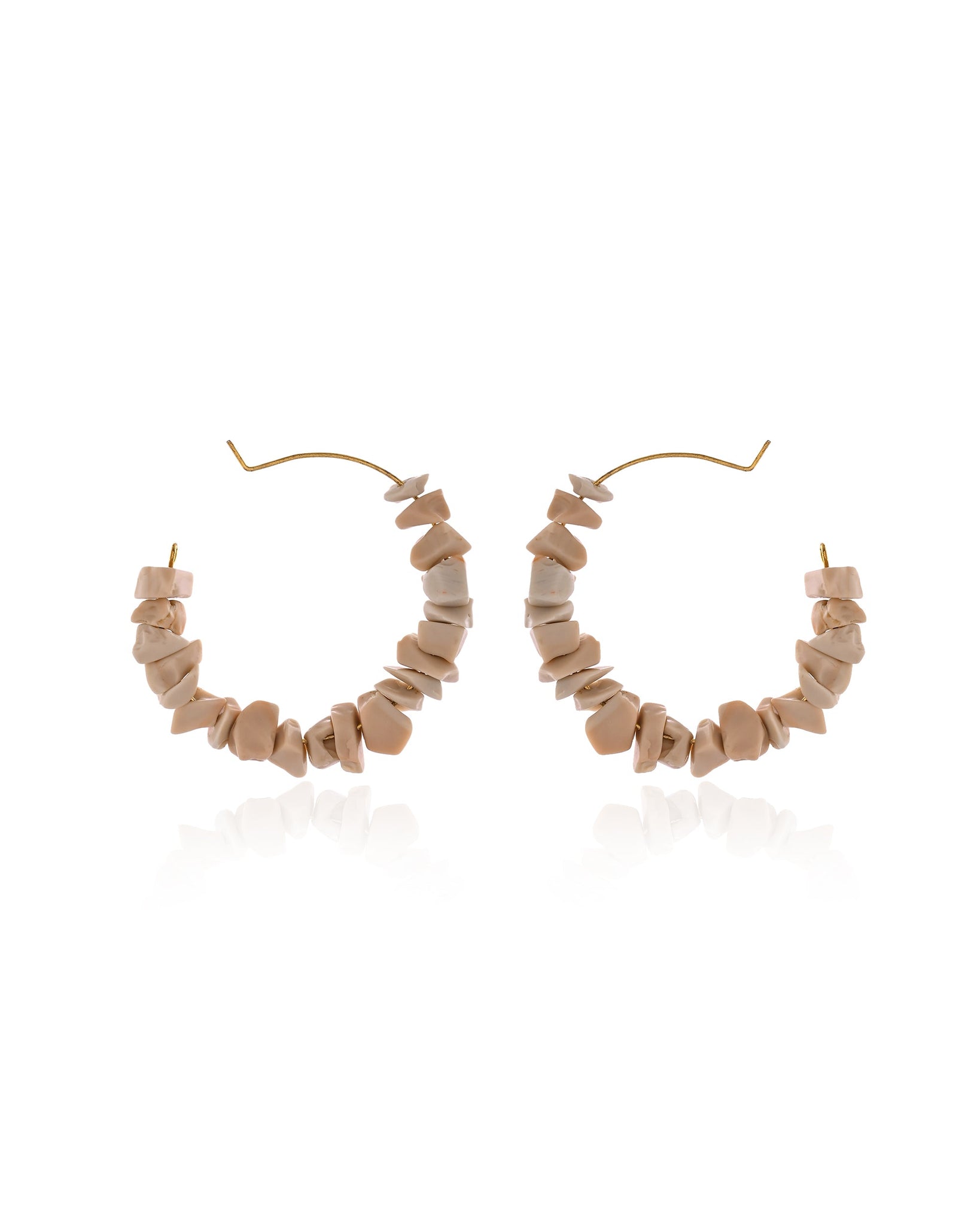 Alabaster Tumbled Stone Hoops Earrings