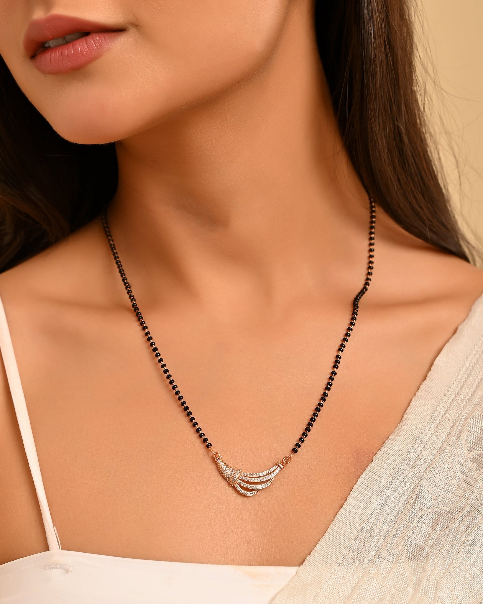 Promise Curve Classic Beaded Mangalsutra