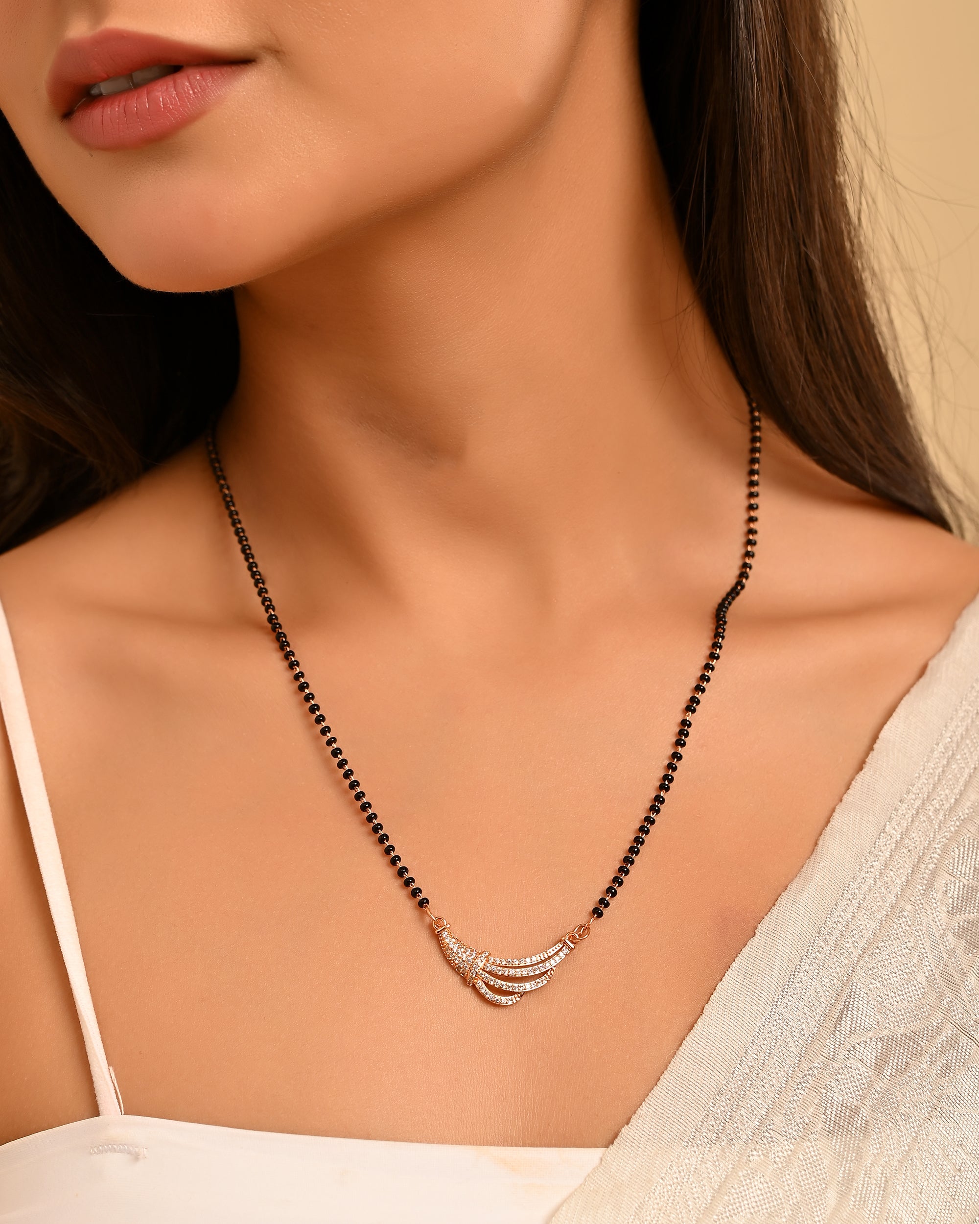 Promise Curve Classic Beaded Mangalsutra