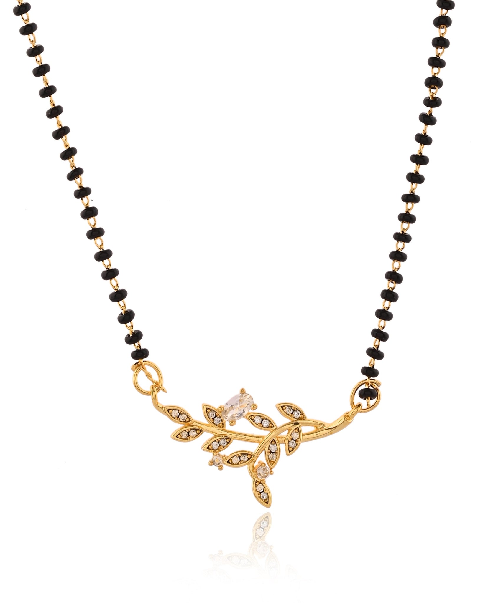 Lush Leaf Stone Studded Mangalsutra