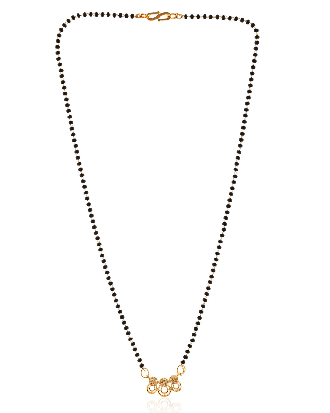 Everlasting Gold Pave Halo Three-Ring Mangalsutra