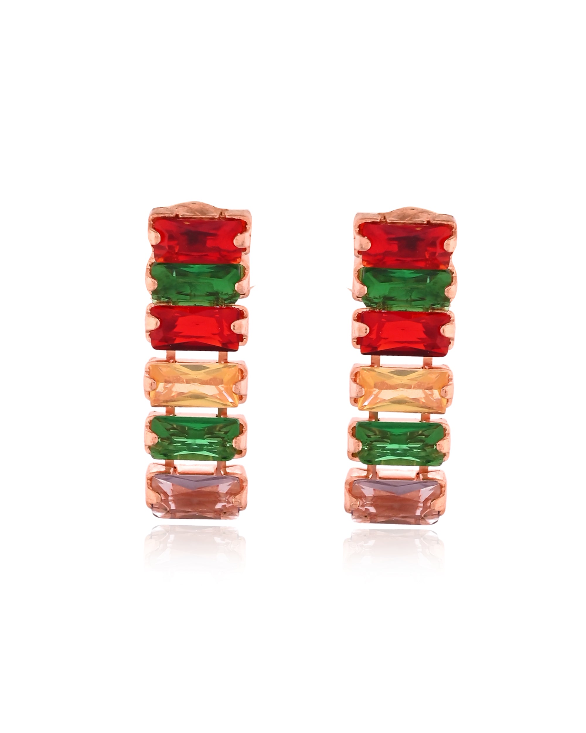 Prism Rainbow Crystal Row Pendant Set