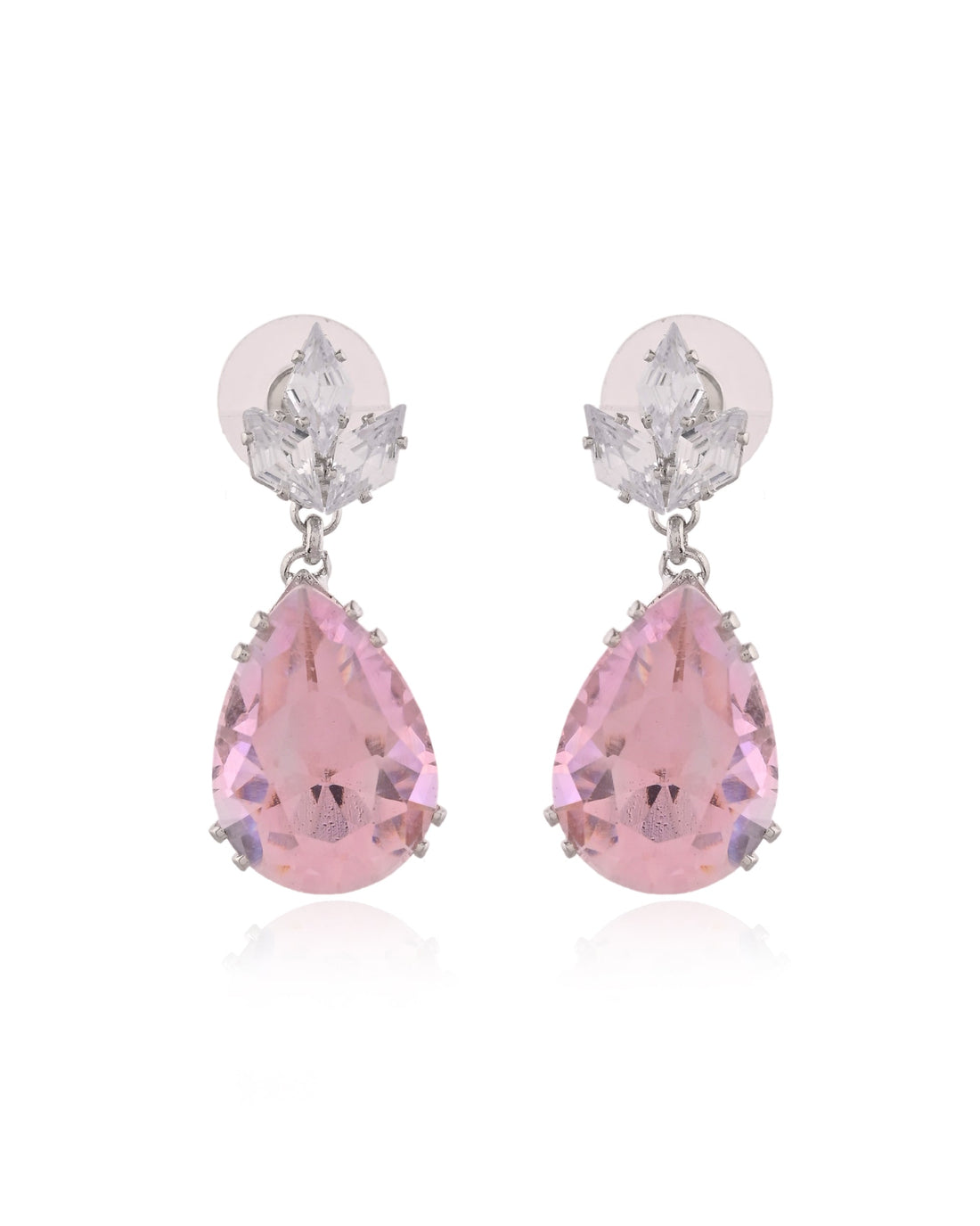 The Midnight Moonlit Pink CZ Teardrop Pendant Set