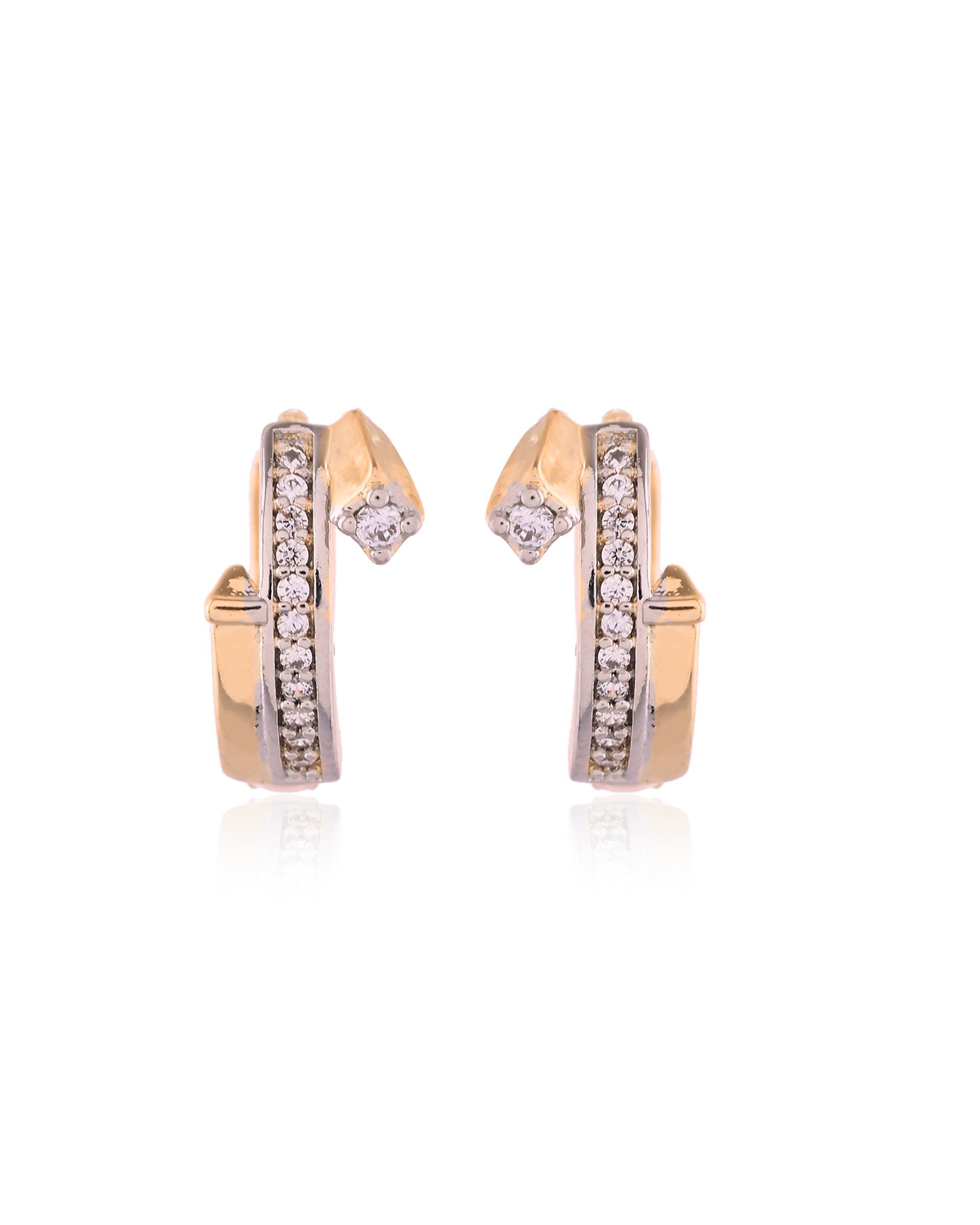 Chic Crossover Classic Diamond-Point CZ Hoops Earrings