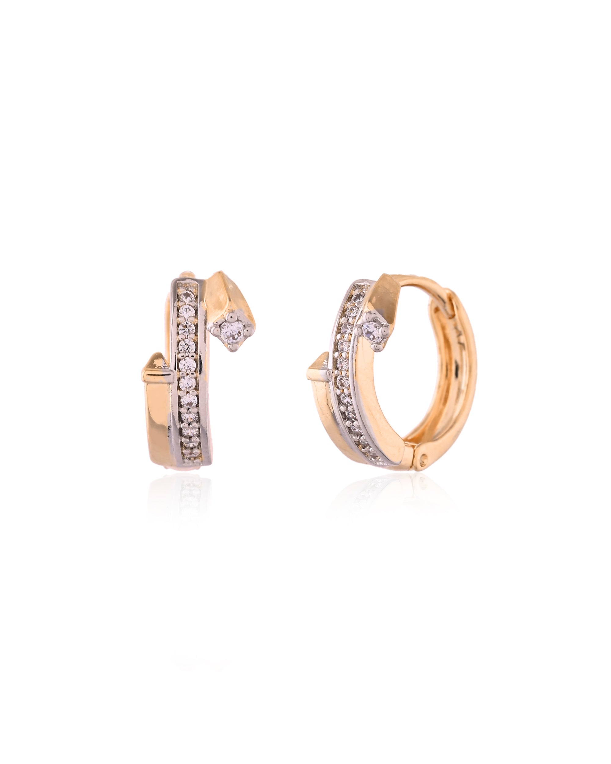 Chic Crossover Classic Diamond-Point CZ Hoops Earrings