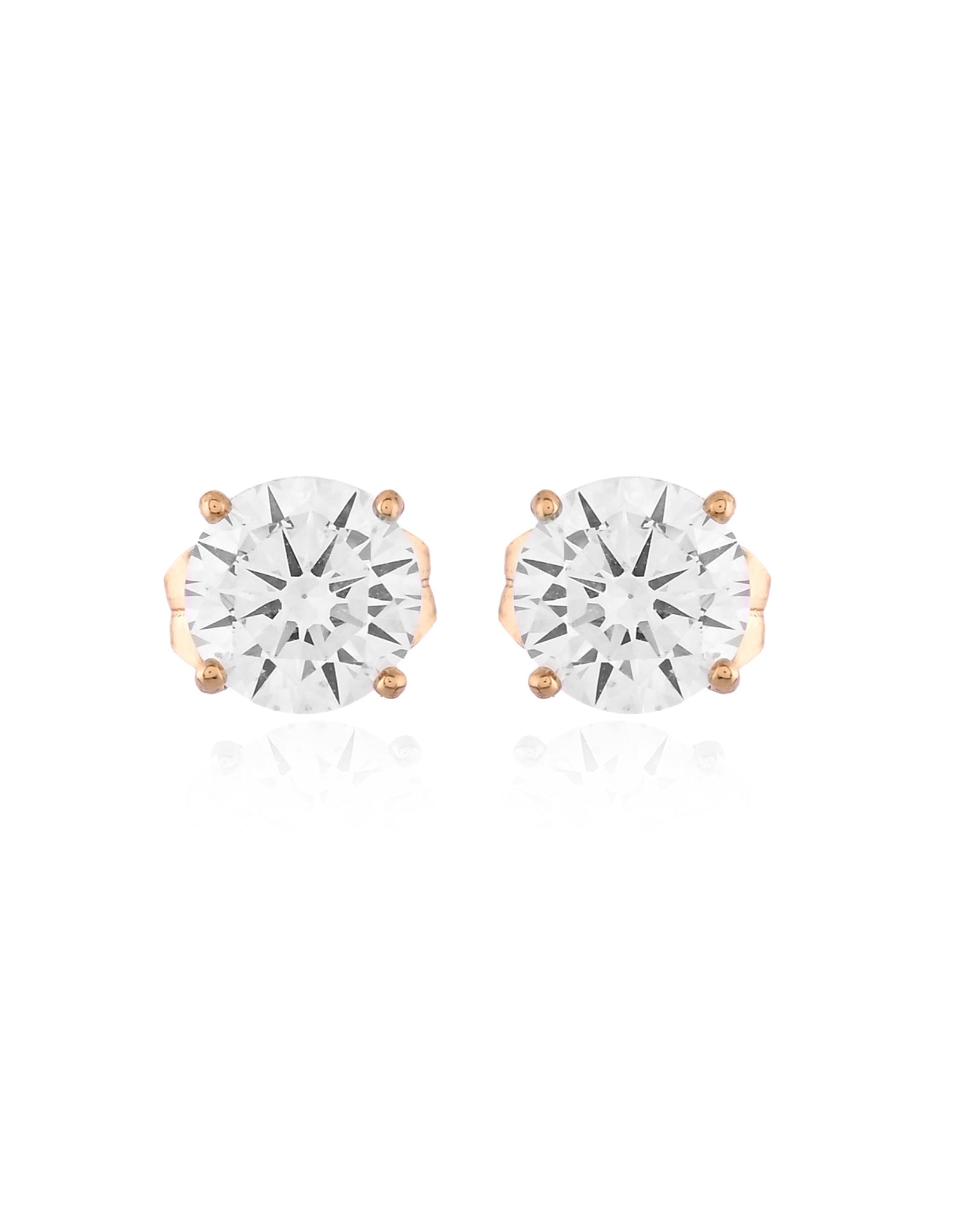 Brilliant-Cut Gold Solitaire Studs Earrings